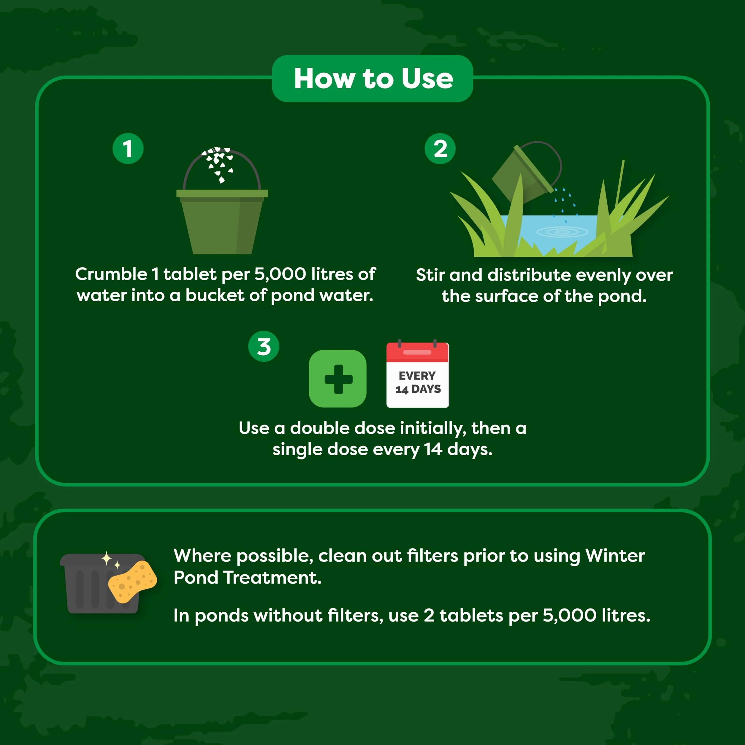 envii Winter Pond Treatment – leczenie stawu w zimie redukuje osady i poprawia przejrzystość wody – wystarcza na 45 000 litrów