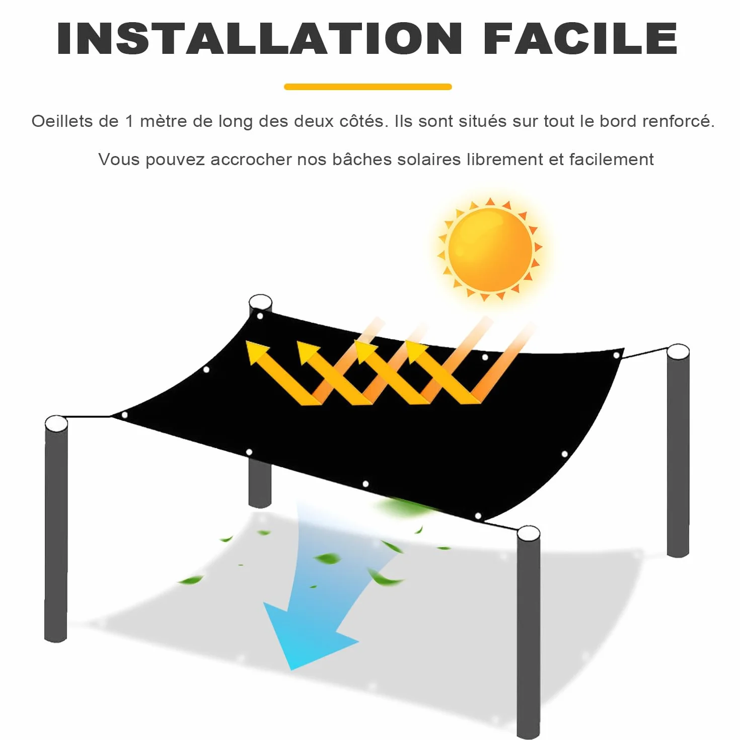 LATRAT Siatka zacieniająca, 90% wzmacnia zagęszczenie żagiel cieniujący, żagiel przeciwsłoneczny do szklarni/ogrodu/pergoli/patio Lawn/wiata (3 x 4 m)