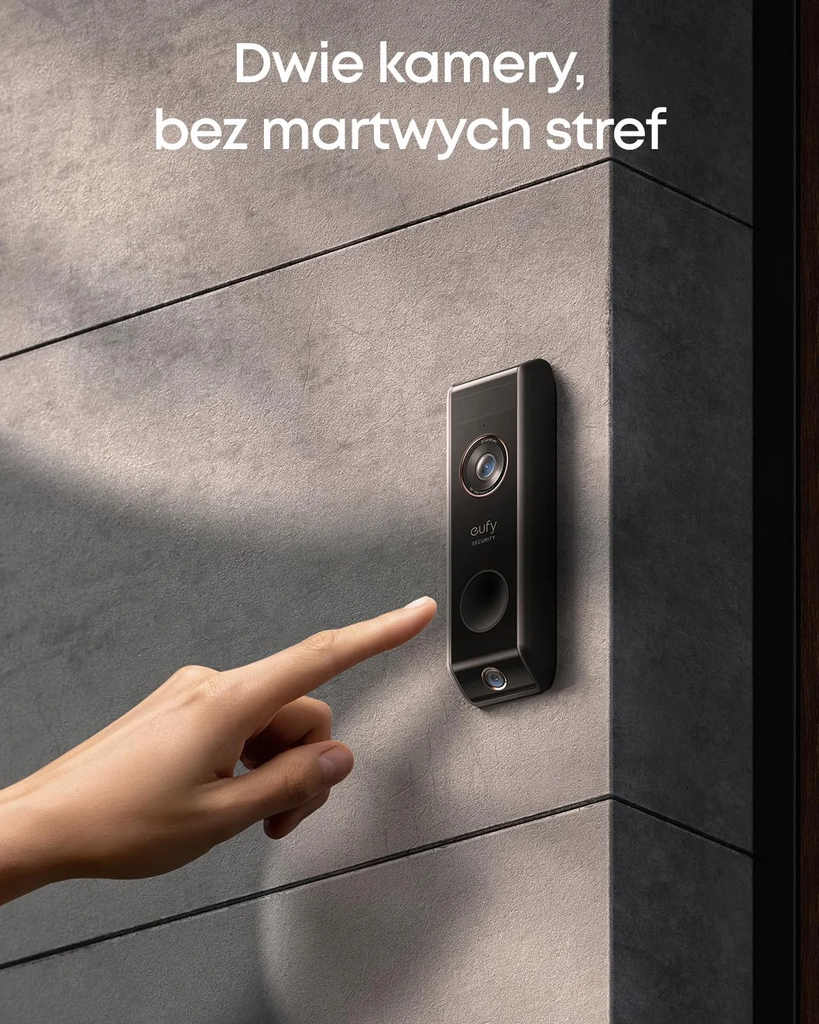 eufy Security kamera Video Doorbell Dual (zasilana baterią) z Homebase, podwójna detekcja ruchu, wykrywanie paczek, 2K HD, rozpoznawanie rodziny, bez miesięcznych opłat, 16 GB lokalnej pamięci