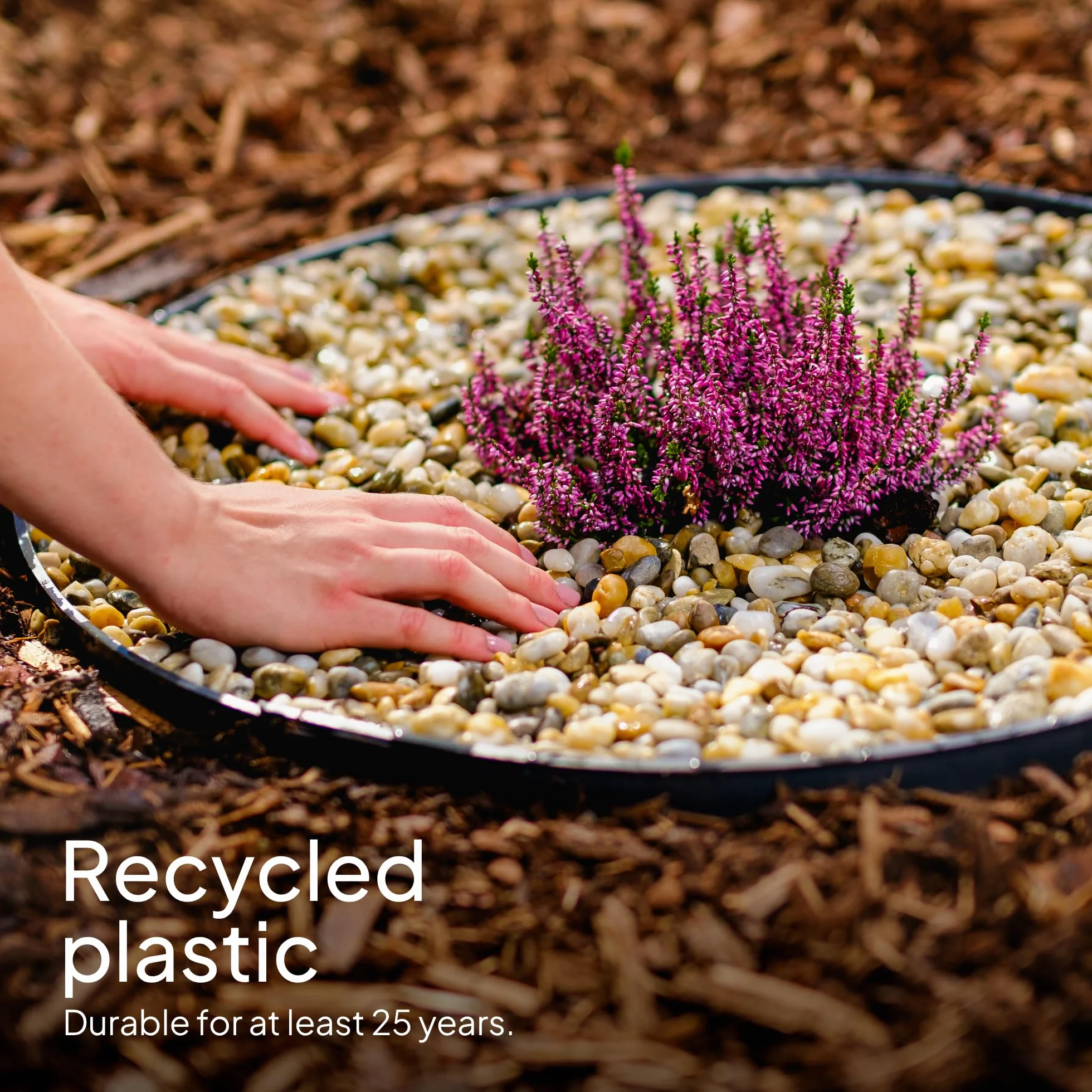 Elastyczne obrzeża trawnikowe 12 m, 78 mm - 50 kotwów - Plastikowe obrzeża do trawników - Masywne obrzeża ogrodowe z recyklingu - Łatwy montaż, żywotność min. 25 lat