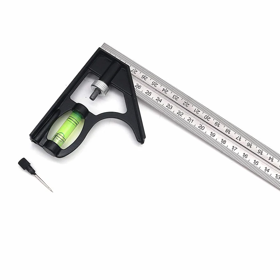 DollaTek 300 mm stal nierdzewna wielofunkcyjna kombinacja kwadrat do obróbki drewna