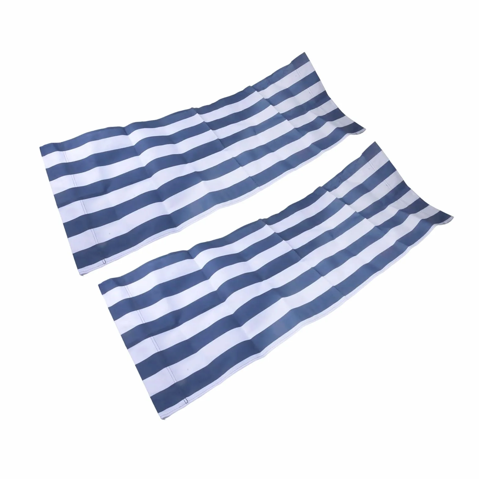 Wymiana leżaka plażowego tkanina poliestrowa biało-niebieskie paski, 120 x 44 cm, dwustronny pokrowiec na krzesło, na leżak, meble ogrodowe (2 szt.)