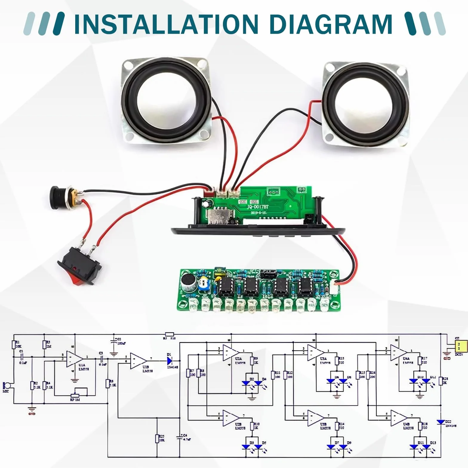 Zestawy do ćwiczeń lutowania, zestaw radia FM, zestaw głośników Bluetooth, elektroniczne zestawy projektowe dla dorosłych, mini zestaw wzmacniaczy dźwięku domowego z cyfrowym wyświetlaczem