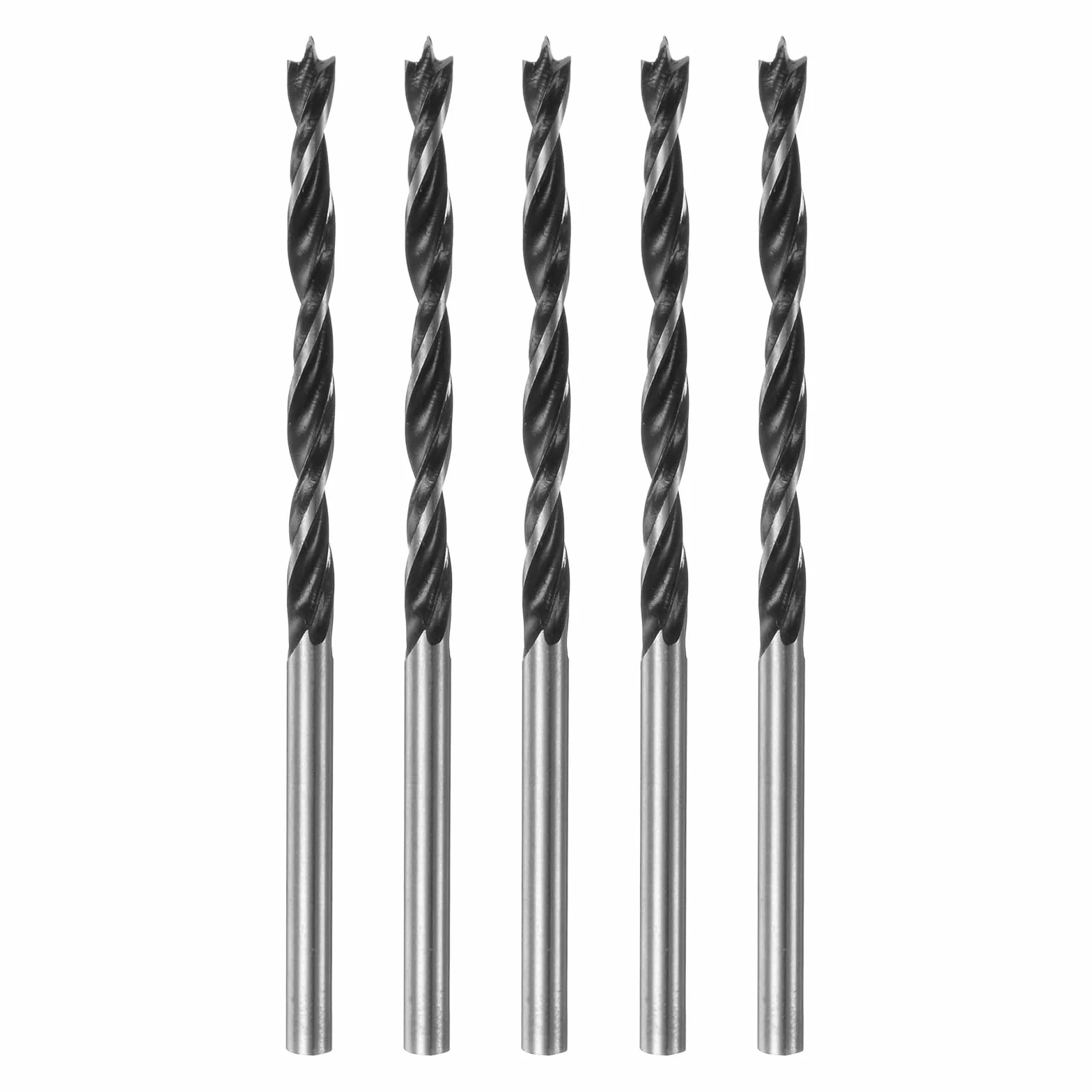 QUARKZMAN 5 wierteł wiertniczych z końcówką brad 3,5 mm (9/64"), średnica pręta okrągłego, prostego, stalowego, metrycznego, wiertło z końcówką brad 1,4", głębokość wiercenia spiralnego do stolarza do