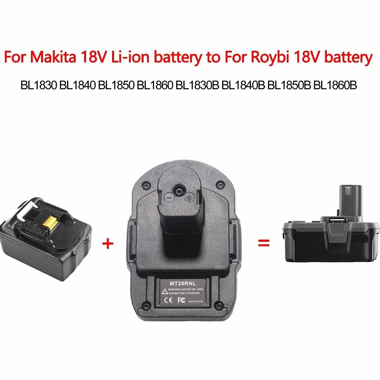Adapter Akumulatora, Acouto Adapter Konwertera Akumulatora MT20RNL do Akumulatora 18 V BL1830 BL1840 BL1850 BL1860 BL1830B BL1840B BL1850B BL18