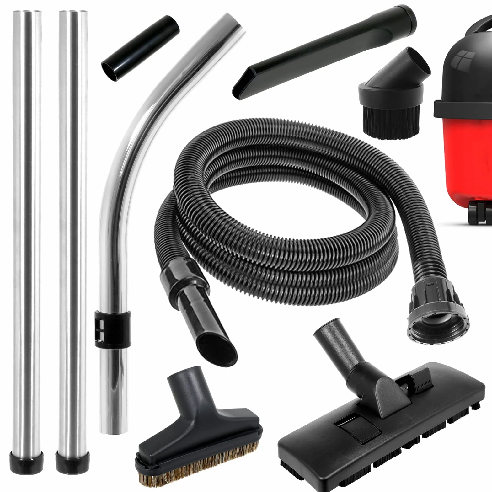 SPARES2GO Kompletny zestaw do odkurzaczy 2,5 m na mokro i suchy 2,5 m dla numatic Henry Hetty odkurzaczy itp.