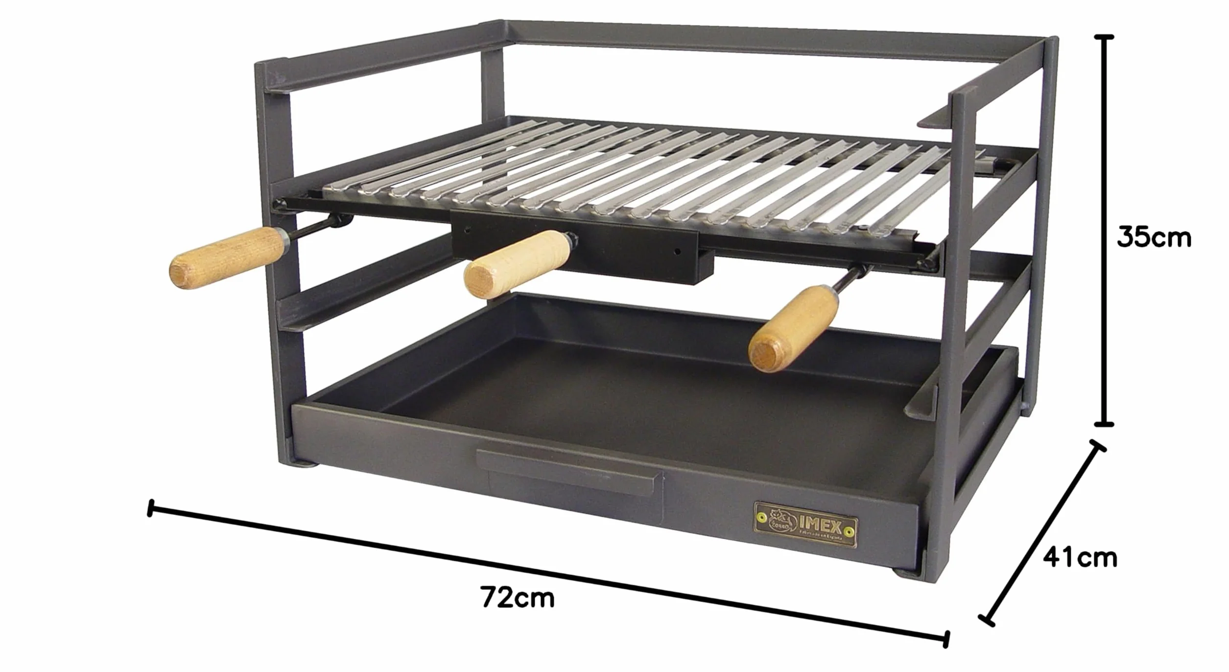 Imex El Zorro Szuflada grillowa z rusztem do grillowania, czarna, 72 x 41 x 35 cm, 71479.0