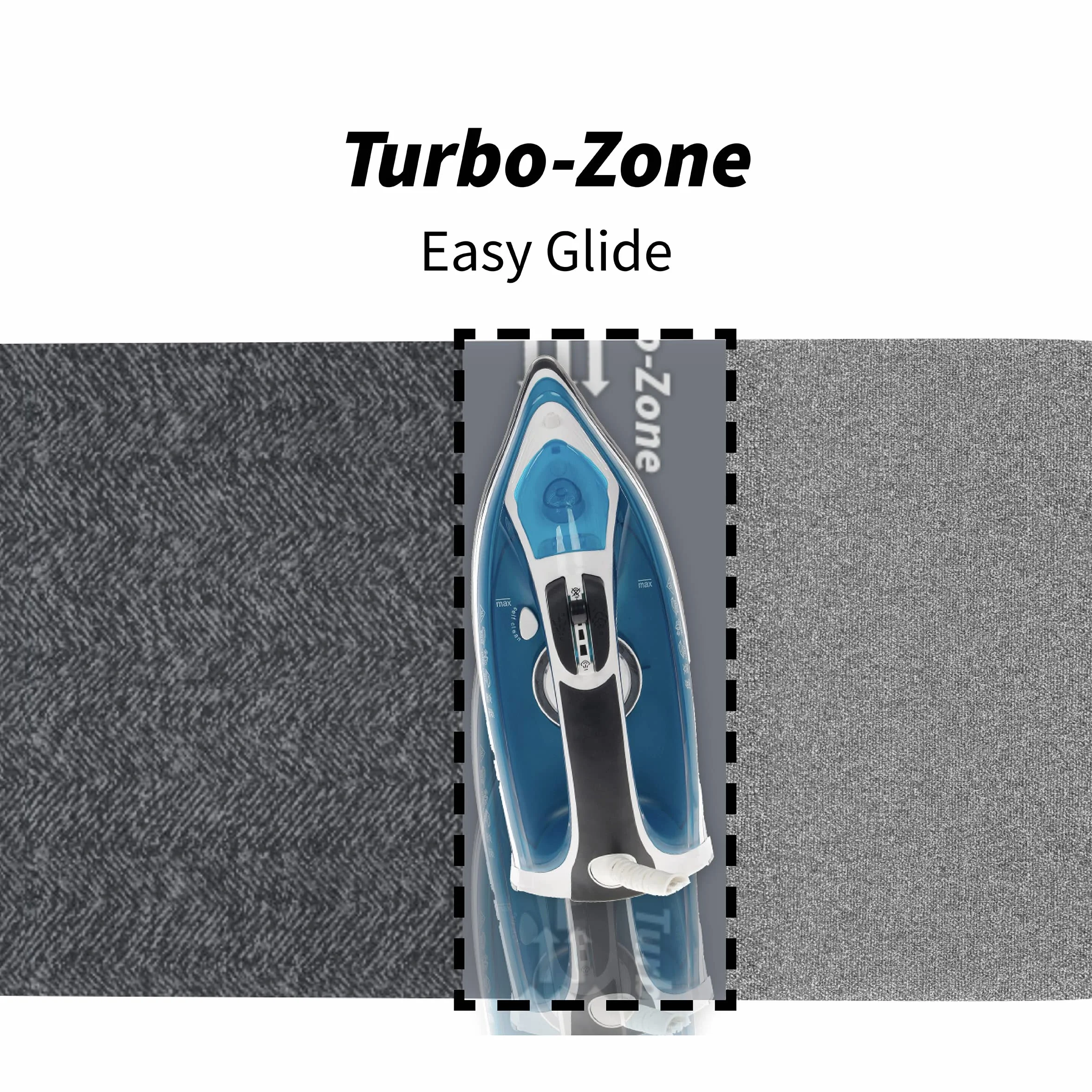 Rörets Dual Action deska do prasowania, technologia Turbo & Park Zone, 4-warstwowa tapicerka i pokrowiec, z regulacją wysokości, stabilna półka na żelazko, uchwyt na kabel, powierzchnia prasowania 38