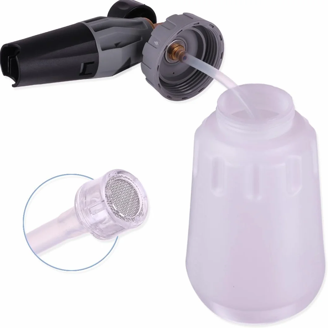 MagicFoam Pianownica – Lanca Pianowa – Dysza – Zbiornik 1000 ml, Regulowana Szerokość i Pozycja Strumienia Piany, Mosiężny Korpus – Złącze Bagnetowe, Kompatybilne z Kärcher K2–K7