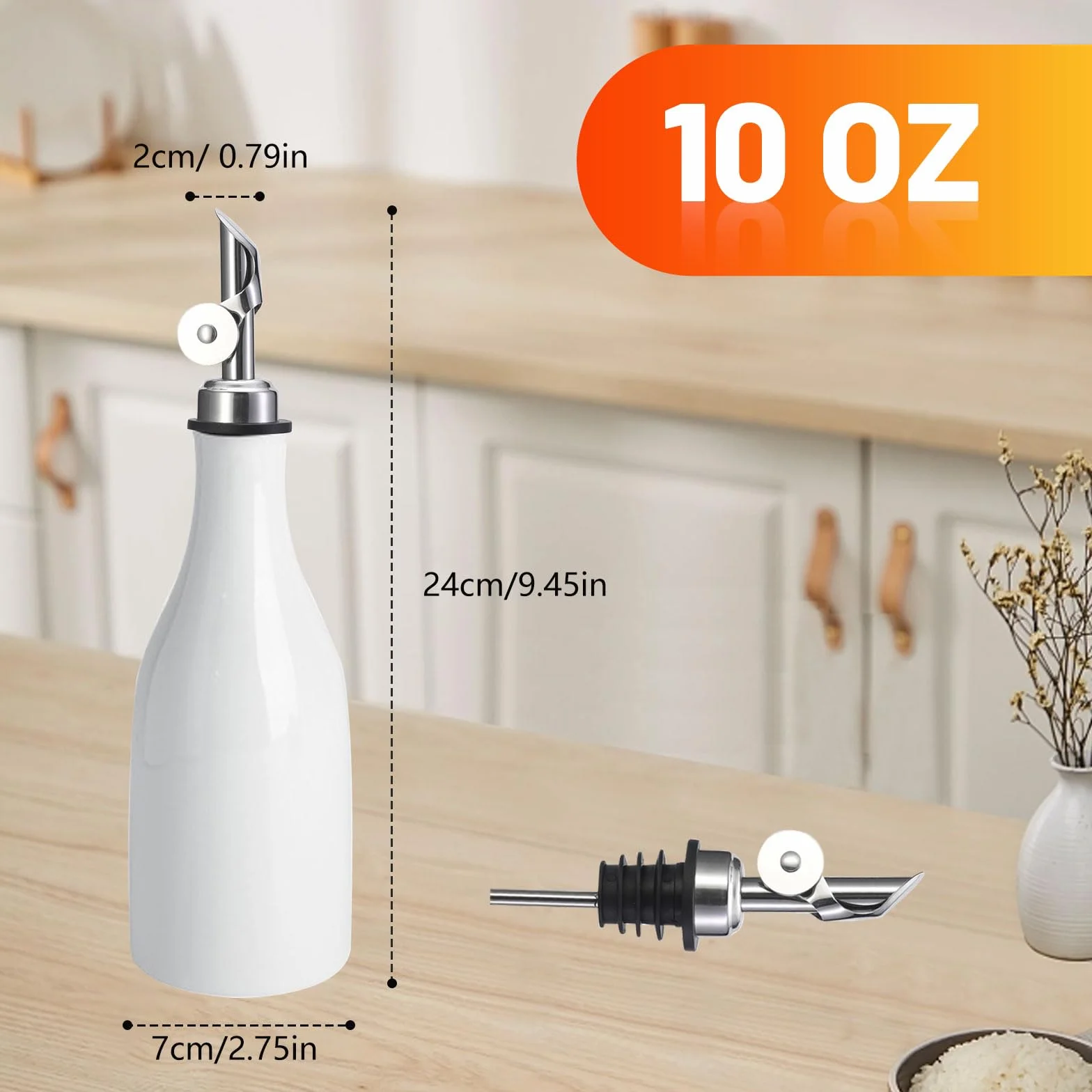 mumisuto Ceramiczny dozownik oliwy z oliwek 300 ml biały