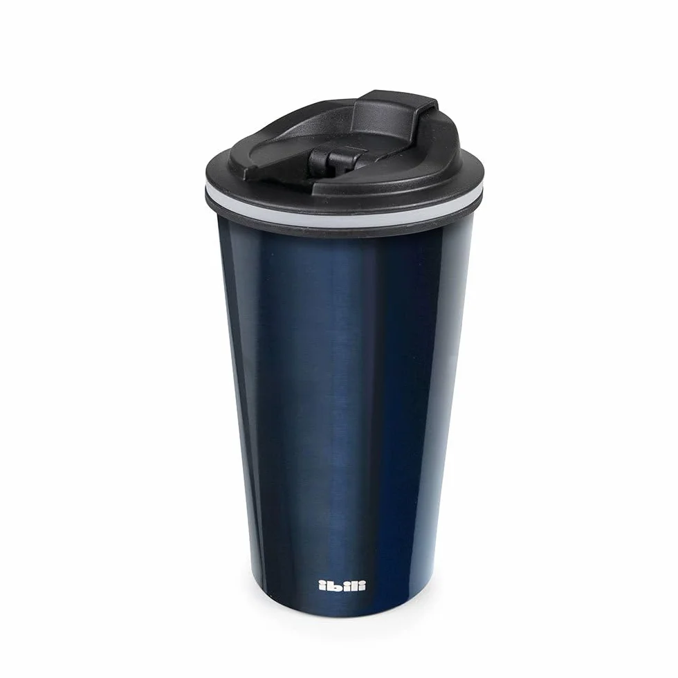 IBILI – Kubek hermetyczny, 410 ml, stal nierdzewna, podwójne ścianki, wielokrotnego użytku, kubek do kawy