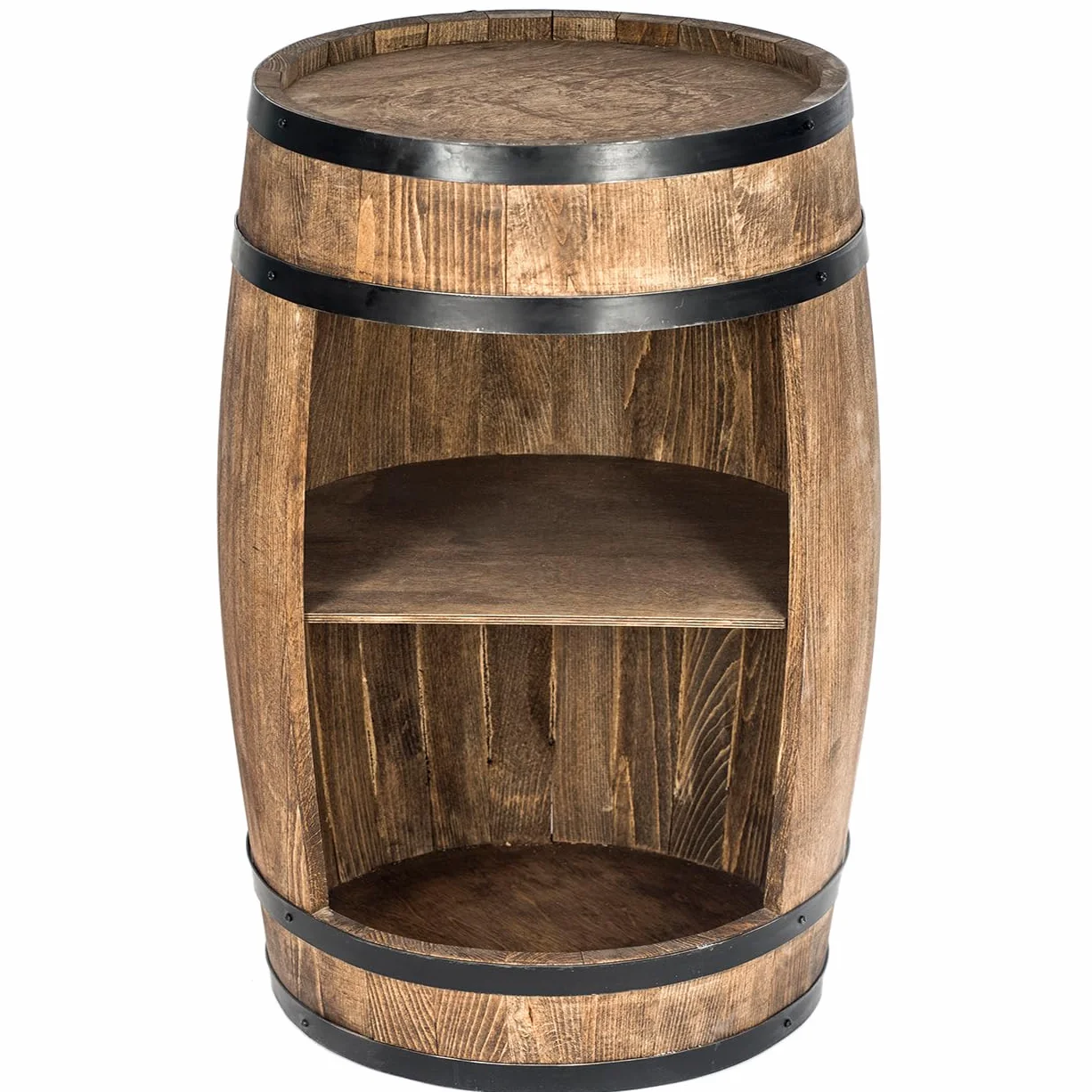 weeco szafka barowa LED Regał na wino, szafka na wino XL Beczka w stylu vintage, dekoracja do salonu Minibar na gin, whisky, piwo Beczka na wino stolik barowy Drewniana beczka na szklanki i butelki.