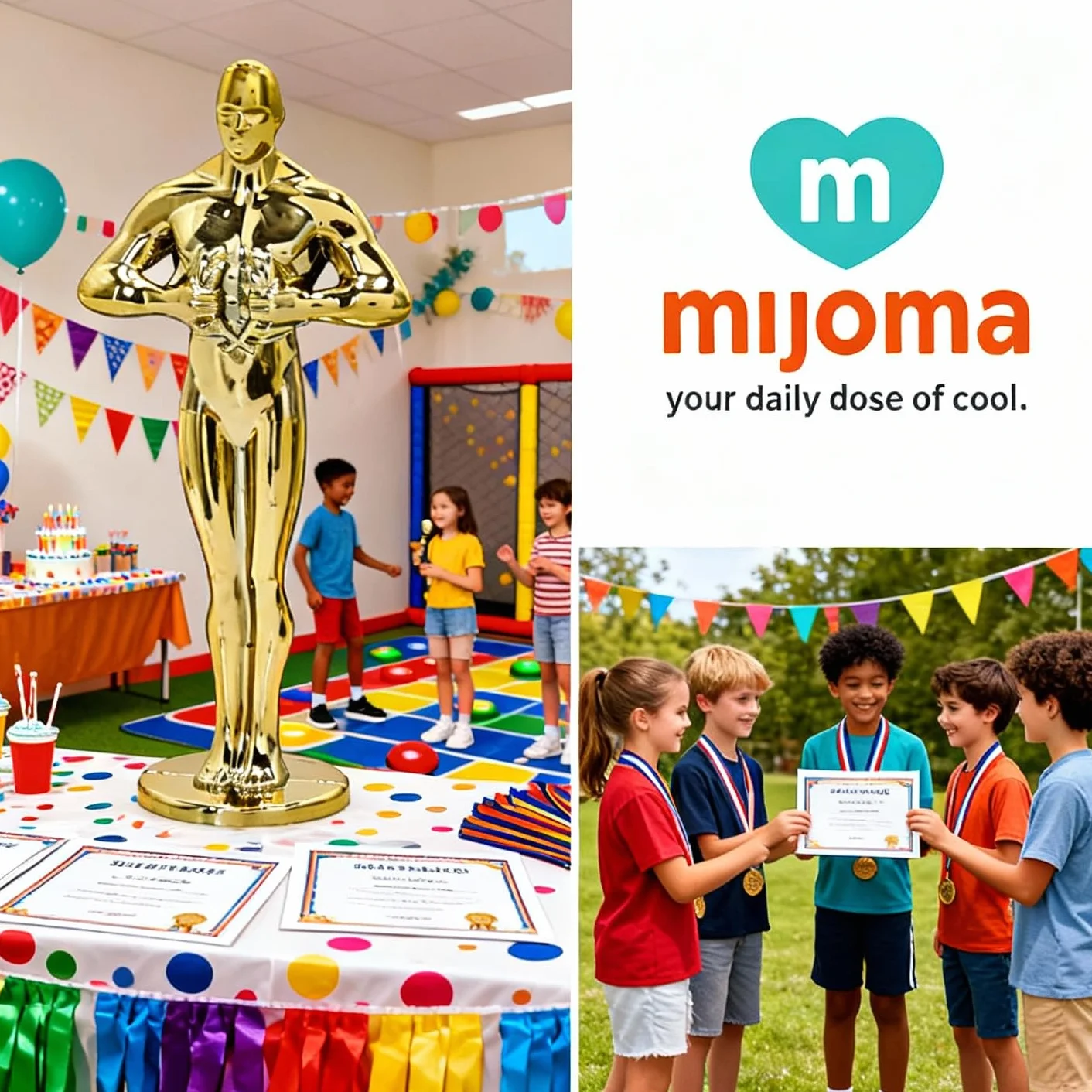 MIJOMA Mini trofeum 7 cm – złoty puchar zwycięzców z tworzywa sztucznego – idealne na urodziny dziecka, gry imprezowe, wyróżnienia i zabawne nagrody
