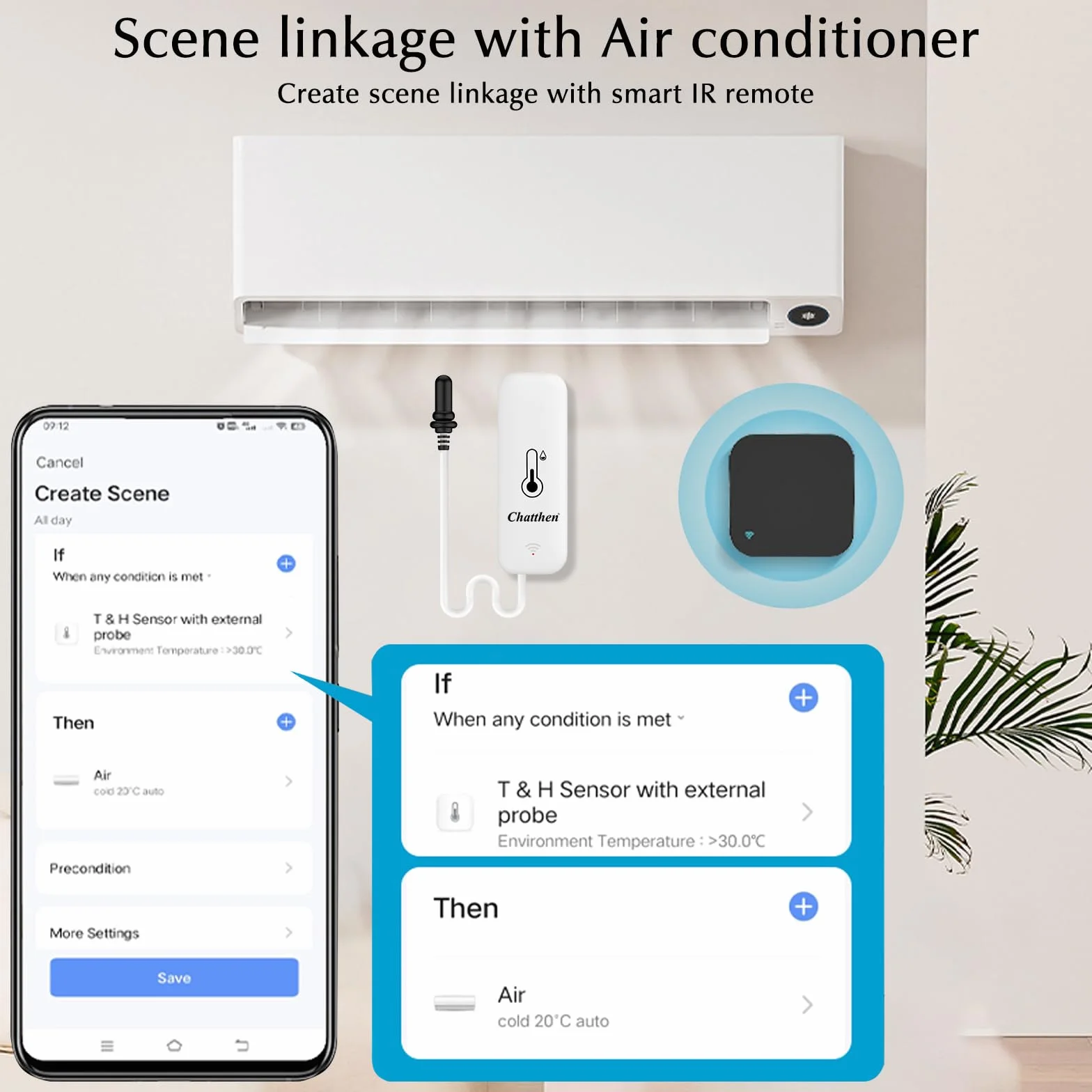 eMylo inteligentny termometr do lodówki, monitor z aplikacją, dane eksport Fahrenheit/Celsjusza (°C/℃), higrometr Wi-Fi, do użytku wewnątrz i na zewnątrz, do szklarni, akwarium, lodówki, 1 opakowanie