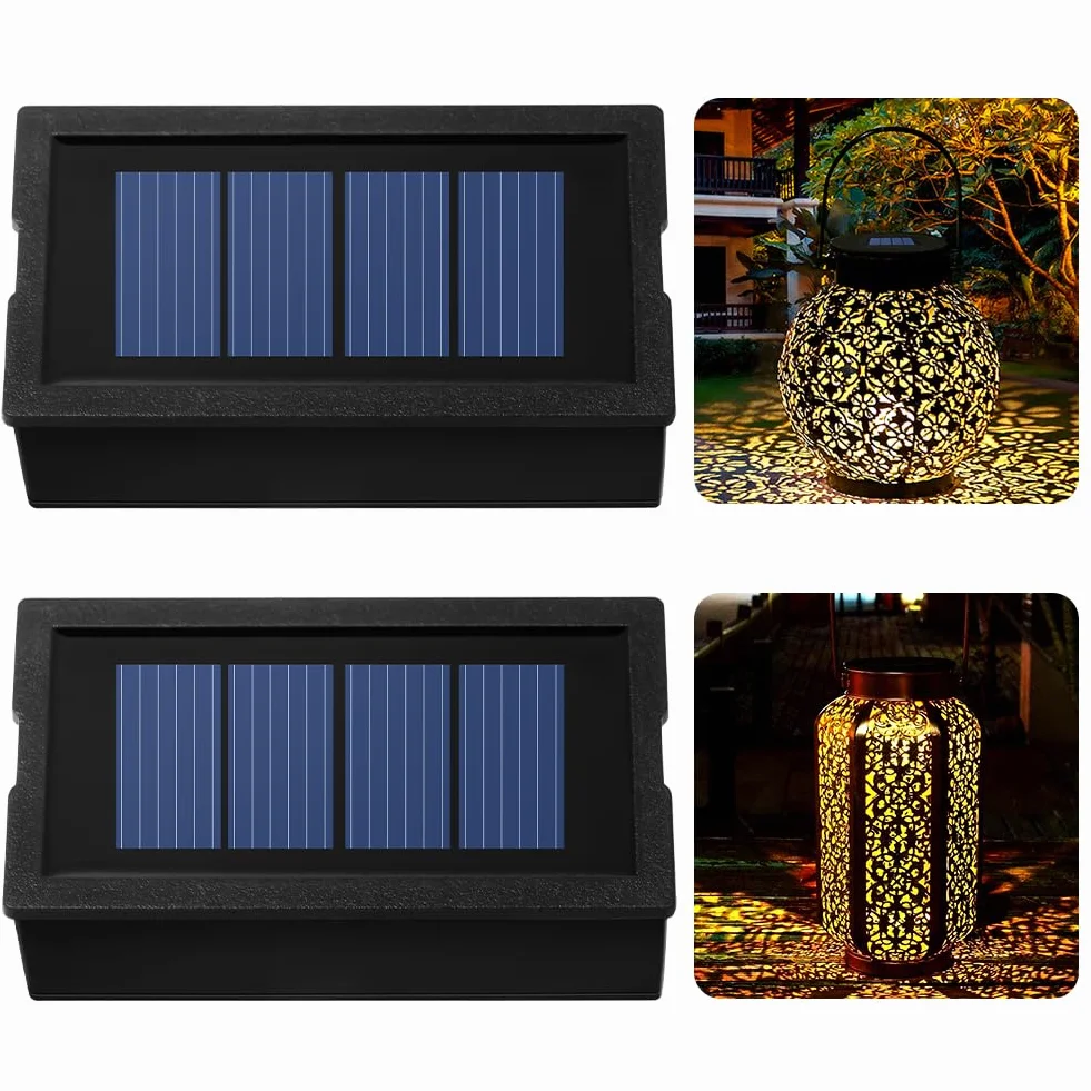 flintronic Części zamienne do lamp solarnych, 2 szt. wymienne pokrywki solarne, górna część lamp solarnych z LED, moduły LED solarne zamienne do solarnych lamp ogrodowych, latarni solarnych i DIY
