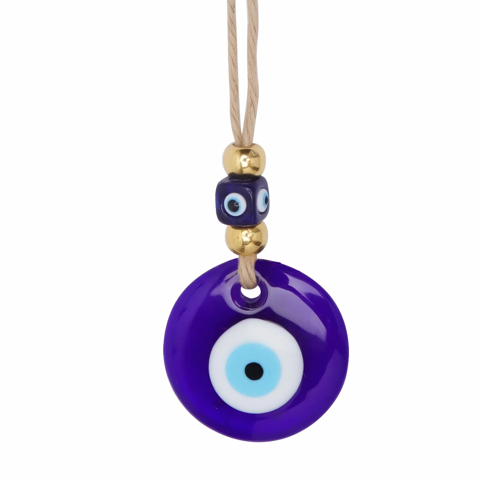 Wisiorek ze szkła z niebieskimi oczami, Nazar Boncuk tureckie oko, zawieszka Evil Decoration Eye do talizmanu, lusterko wsteczne, dekoracja mieszkania, prezent (5 cm)