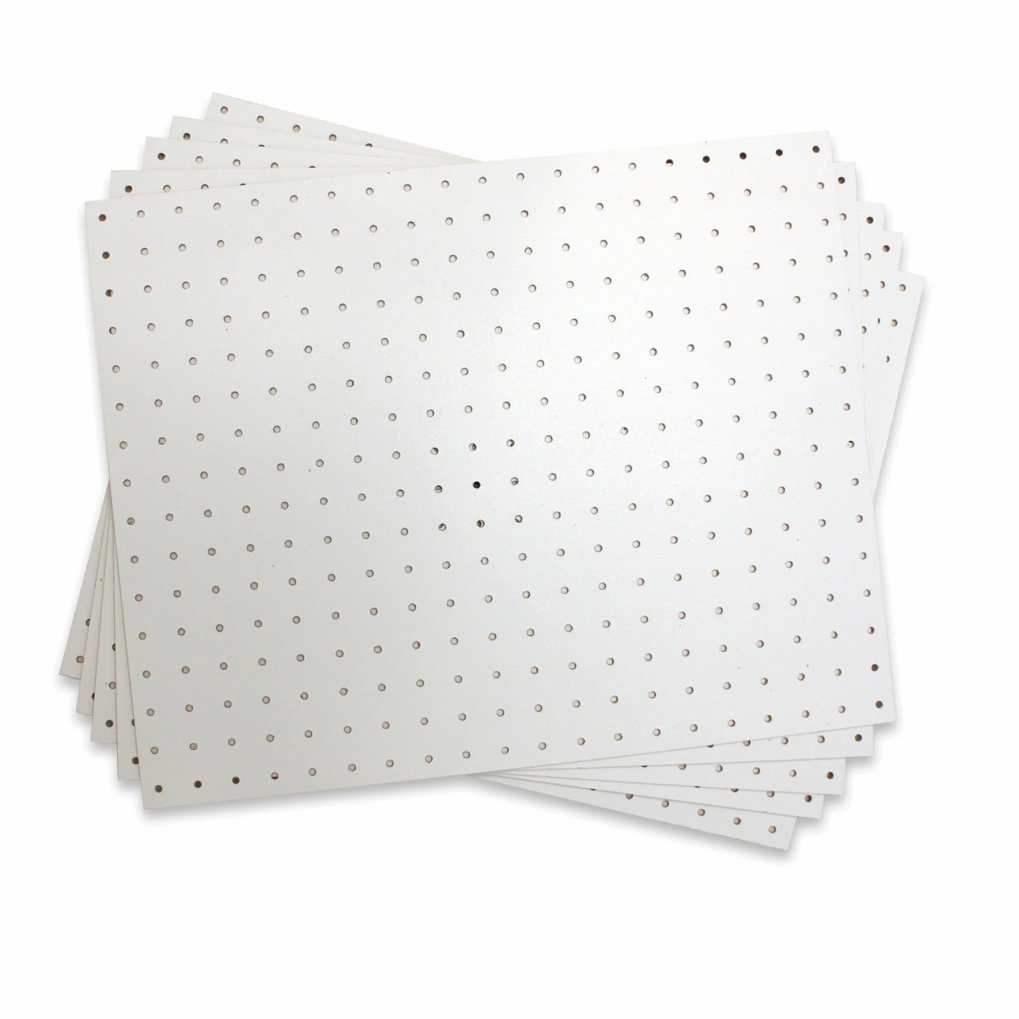 Peggy´s PEGBOARD mini ściana z otworami z drewna (MDF) 50 x 40 x 0,3 cm – otwory Ø 5 mm odstęp 25 mm – lakierowana na biało – Made in Germany