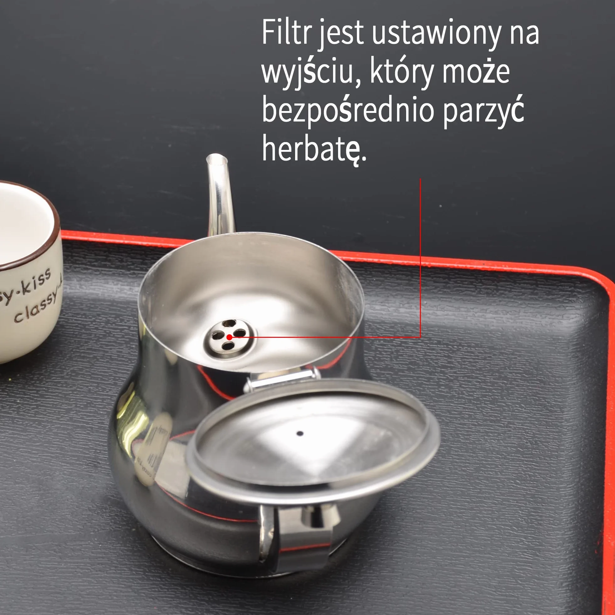 SANQIAHOME 360 ml dzbanek do herbaty ze stali nierdzewnej