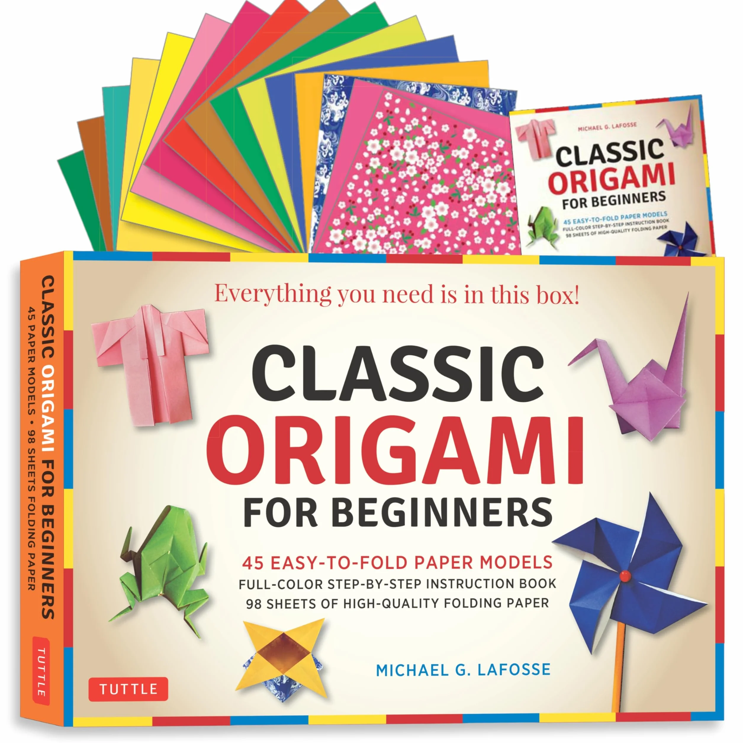 Classic Origami for beginners /anglais: 45 Easy-to-Fold Paper Models: Full-color instruction book; 98 sheets of Folding Paper: Everything you need is in this box!