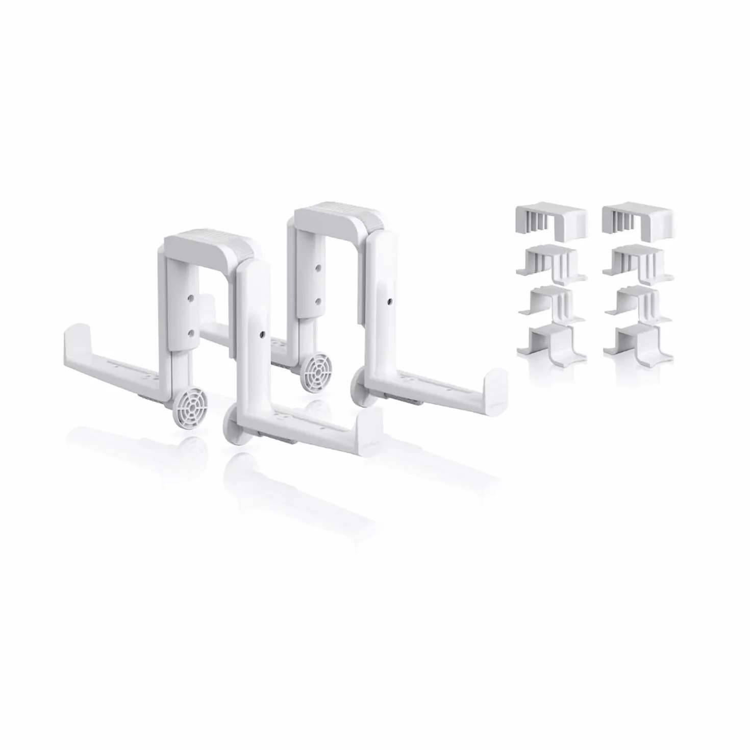LECHUZA - Akcesoria, uchwyt na skrzynkę balkonową Duo, zestaw adapterów (4-częściowy), biały, 4,5 x 48 x 20 cm, do skrzynek balkonowych BALCONERA, 19025