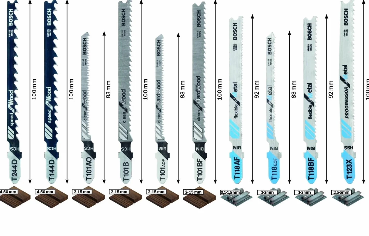 Bosch Professional Zestaw 10 brzeszczotów Basic (metal i drewno, akcesoria do wyrzynarki z uchwytem T)