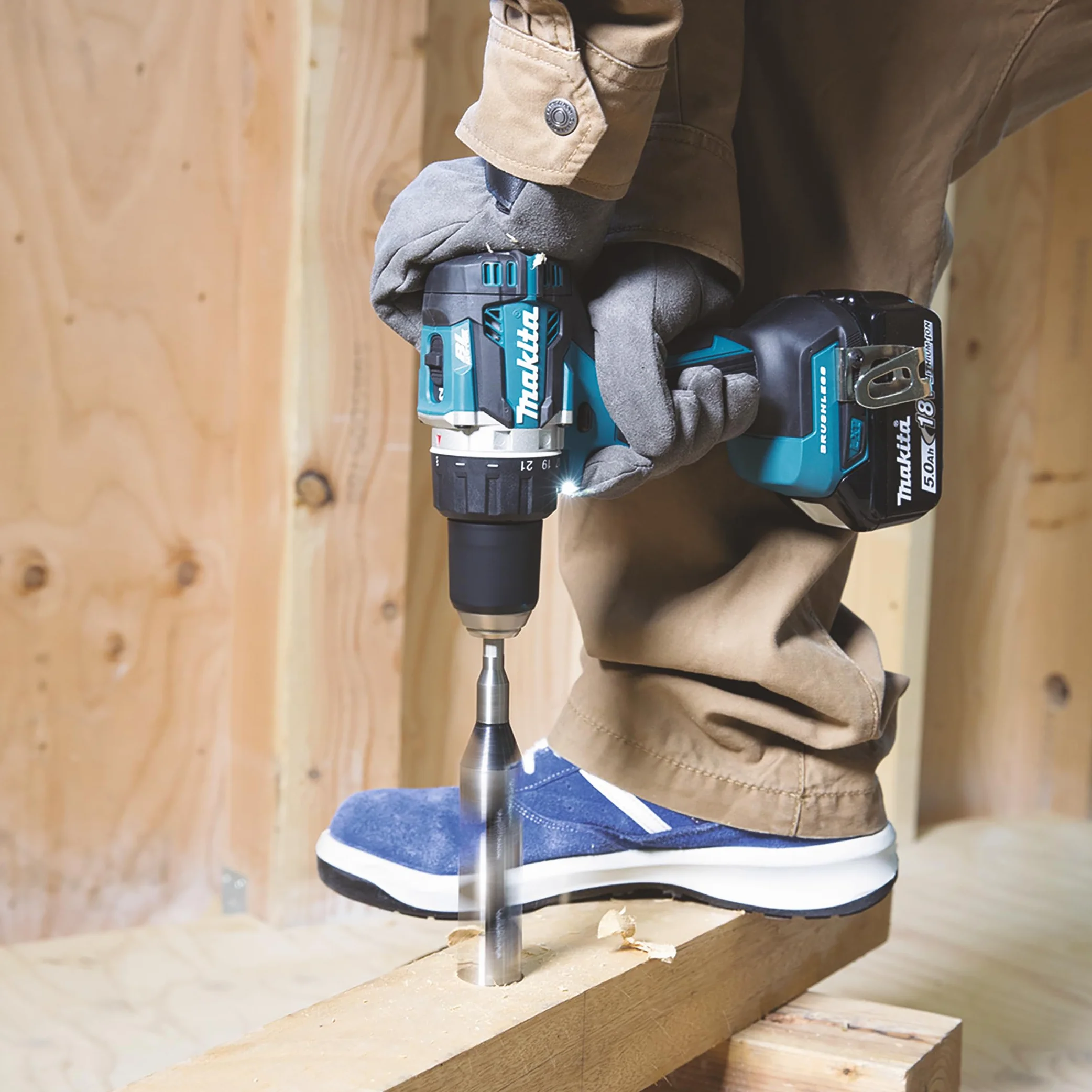 Makita Ddf484Z Wiertarko-Wkrętarka Akumulatorowa 18 V Srebrny/Niebieski