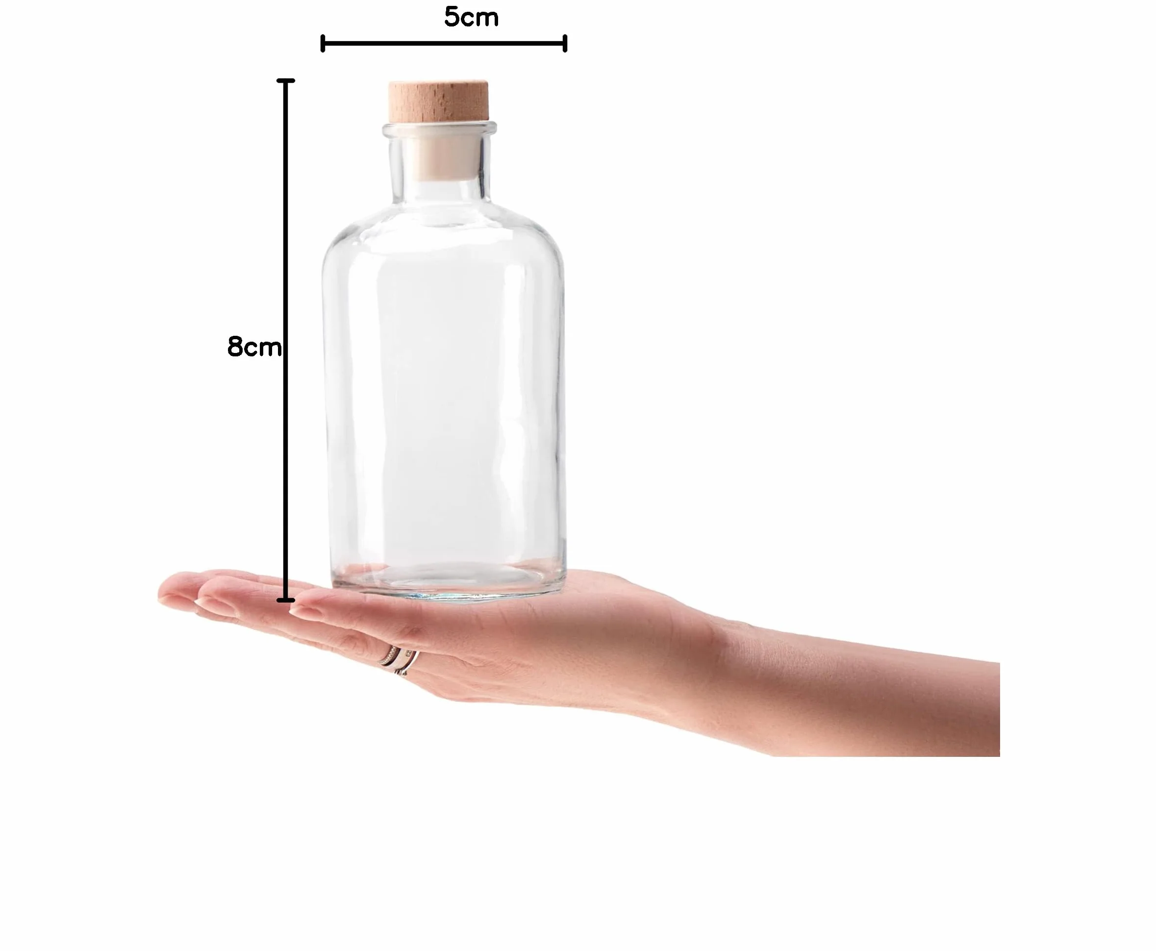 COM-FOUR® 6x butelki szklane 500 ml z korkami - puste butelki z korkami - pojemniki szklane do napelniania plynami takimi jak olej, ocet i alkohole (okragly - 500ml)