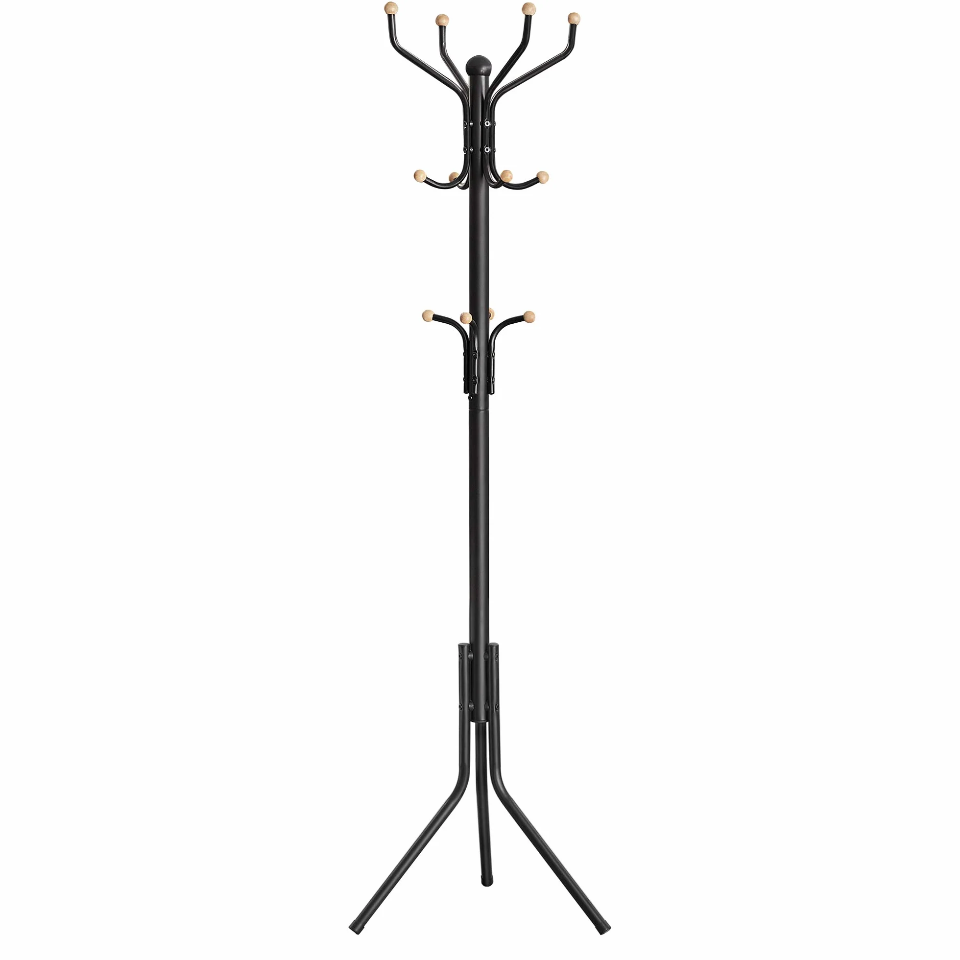 SONGMICS Wieszak na ubrania, stabilny metalowy wieszak na ubrania, wysokość garderoby ok. 182 cm, czarny RCR19B
