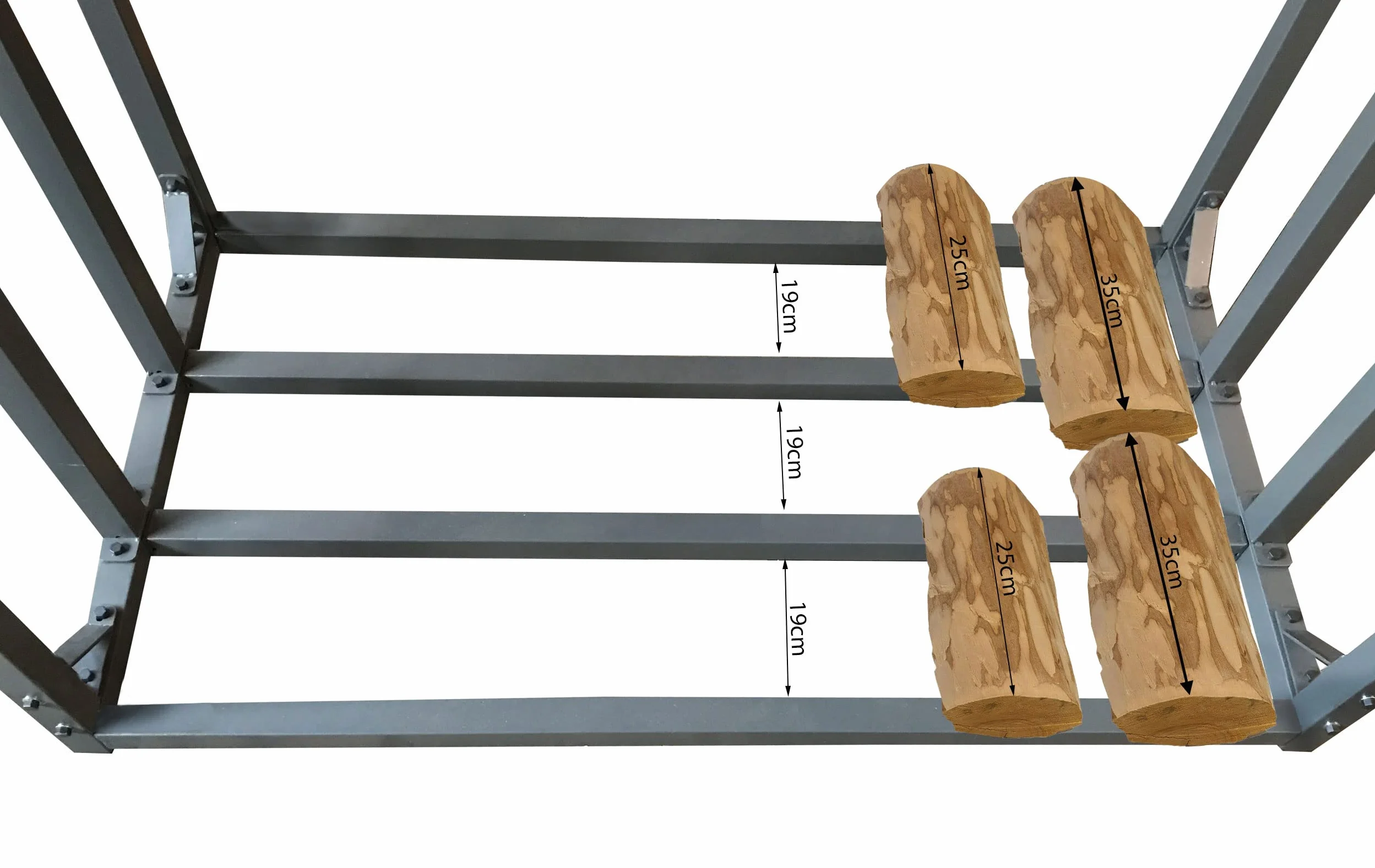 QUICK STAR Metalowy regal na drewno kominkowe, antracytowy 130 x 70 x 185 cm, stojak na drewno opalowe do ogrodu, 1,6 m³ / 2 m³ drewna kominkowego, pomoc do ukladania drewna na zewnatrz.