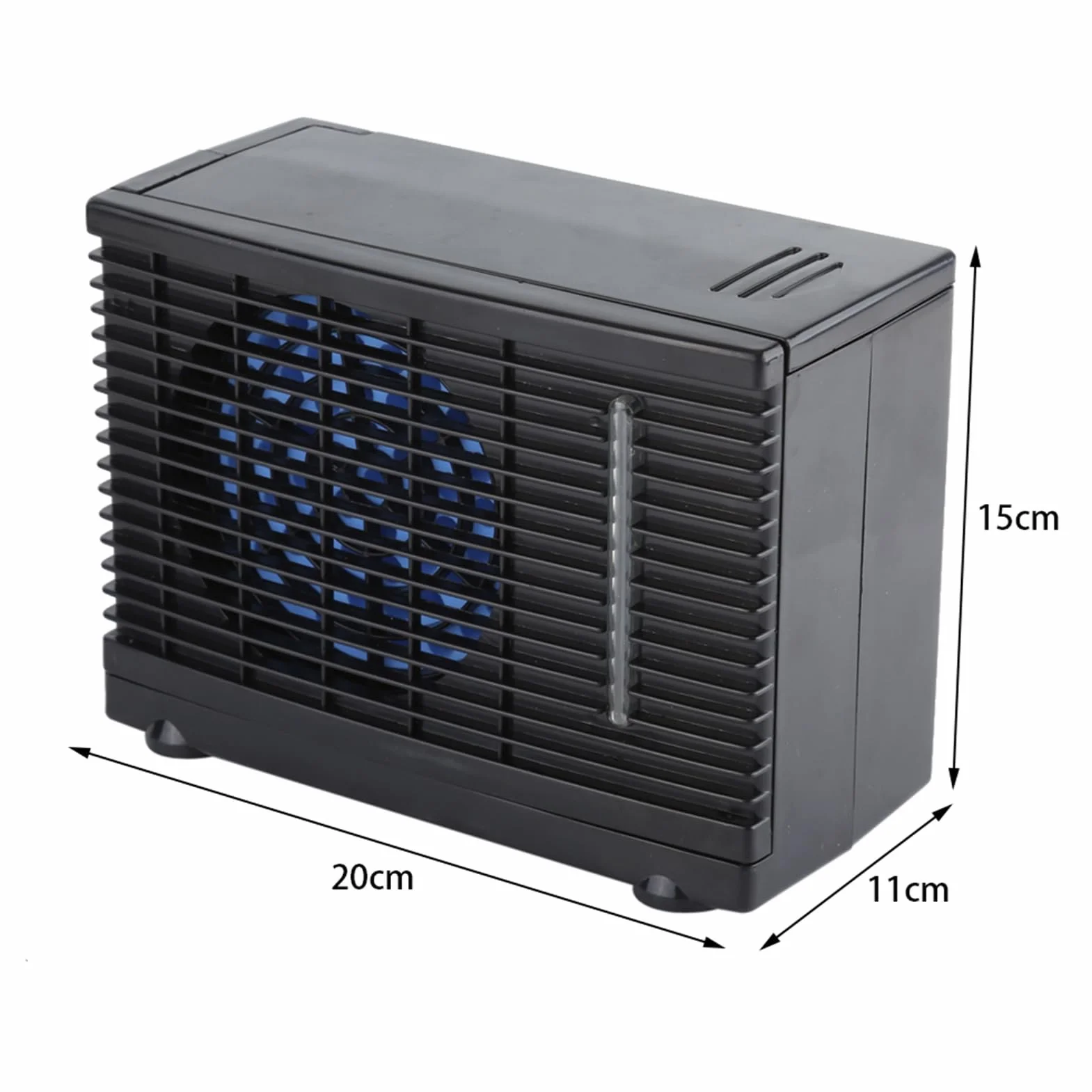 Klimatyzator samochodowy 12V Mini Chłodnica wody wyparnej Wentylator Chłodnica parowa Ciężarówka Domowa 20x11x15cm Czarny