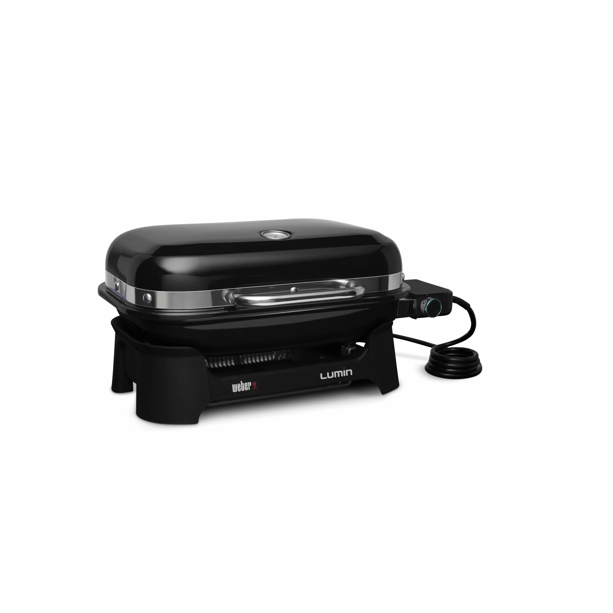 Weber Lumin Compact grill elektryczny, powierzchnia grillowa, 43 x 32 cm, przenośny, osiąga temperaturę ponad 315 °C, wszechstronny – idealny do smażenia, wędzenia, gotowania na parze lub gotowania