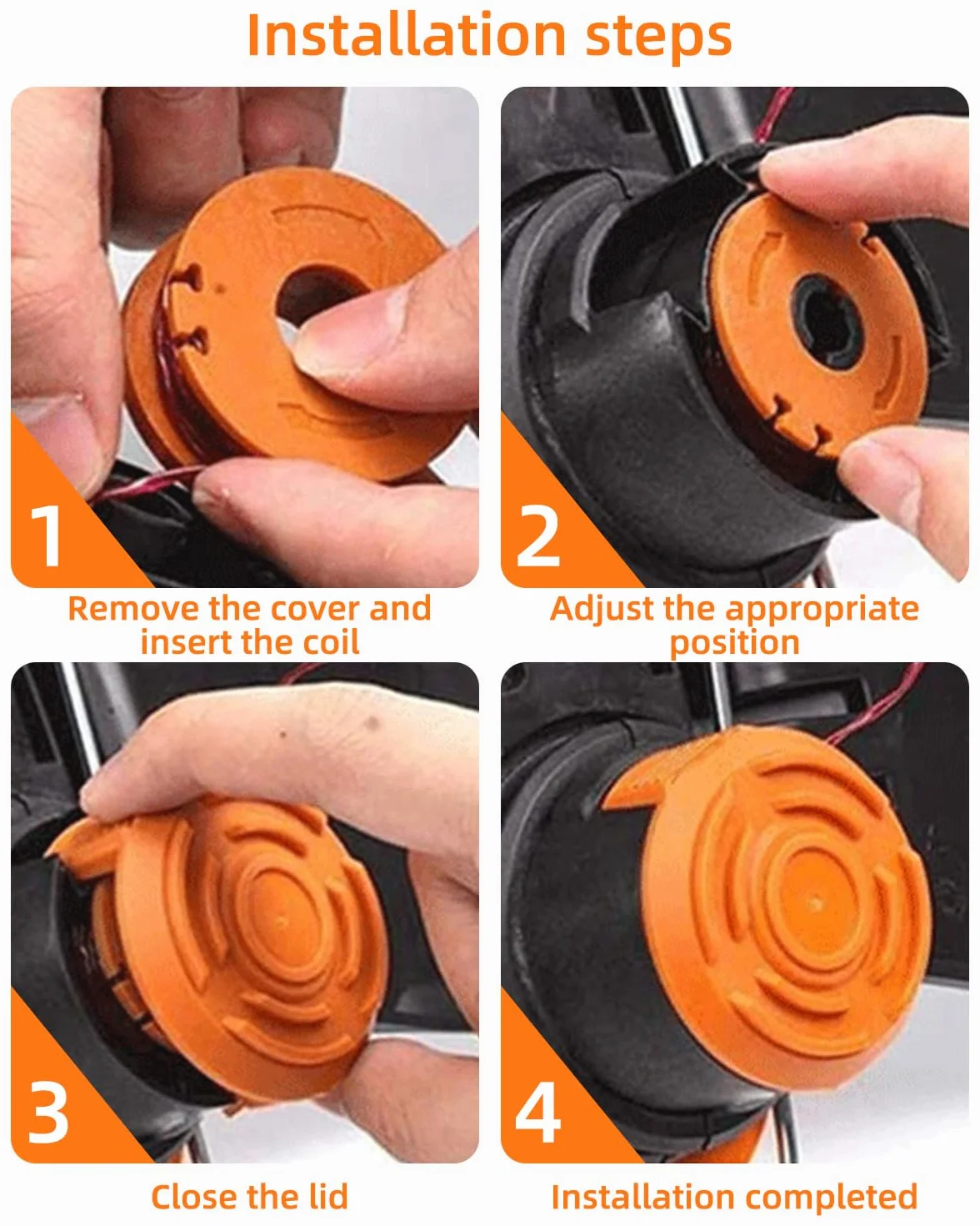 10 sztuk żyłek do podkaszarki do trawy Worx 20 V i 2 nasadki do podkaszarki, model szpulki WA0010, szpula do podkaszarki do trawy, kompatybilna z WG163