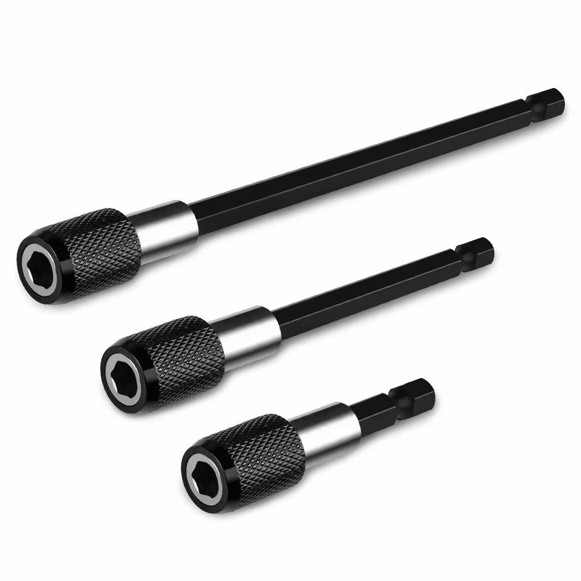 QWORK® 3 szt. 1/10.2 cm sześciokątny uchwyt na wkrętak nasadowy, magnetyczny zestaw adapterów przedłużających do śrub, nakrętek, wiertarki, sterownika, zestawu wierteł i sterownika ręcznego