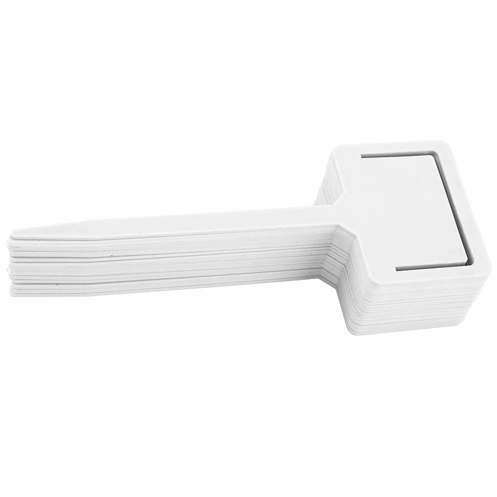 20 szt. Trwałe Etykiety z PVC dla Roślin Ogrodowych do Szkółki Kwiatów z Palikami, do Narzędzia Przechowywania Nasion w Ogrodzie, Rozpoznawania Odmian Roślin (WHITE)