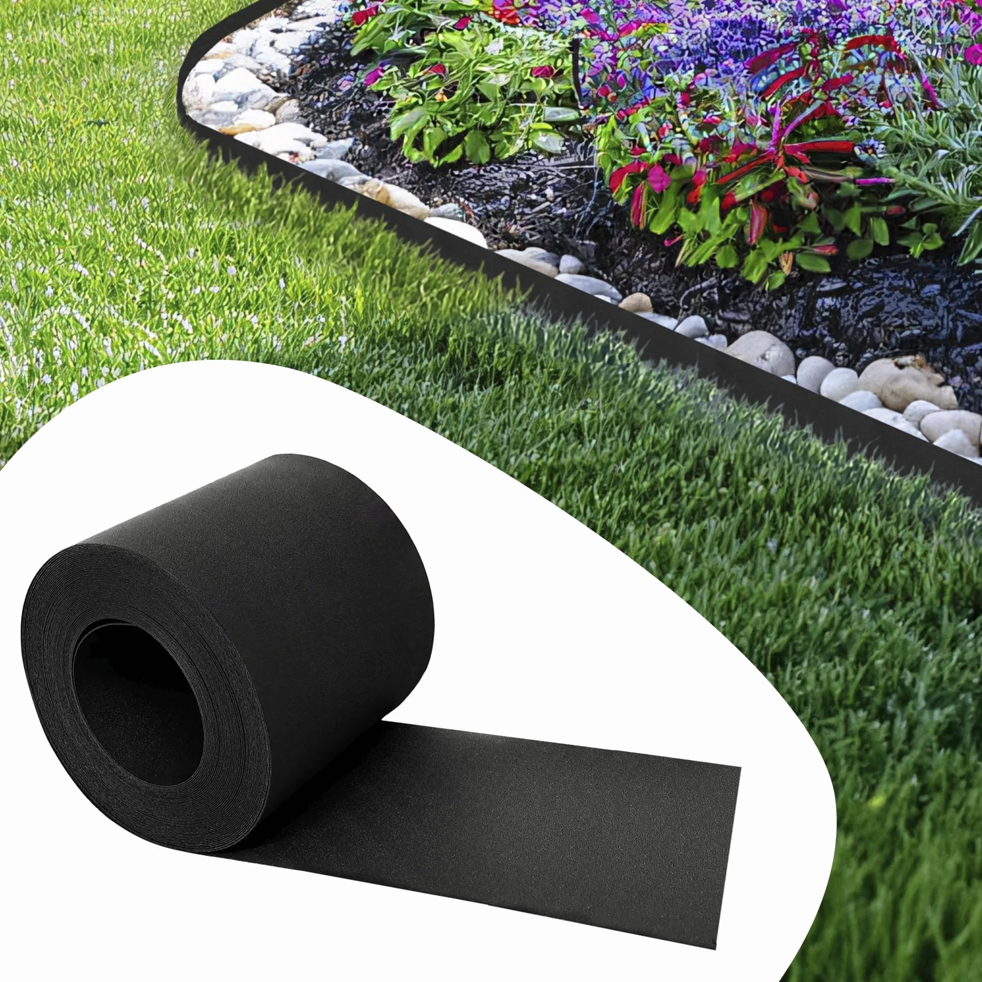 GARDENIX TapeBORDER obrzeże trawnikowe z tworzywa sztucznego, długość 10 m, wysokość 14 cm, kolor czarny