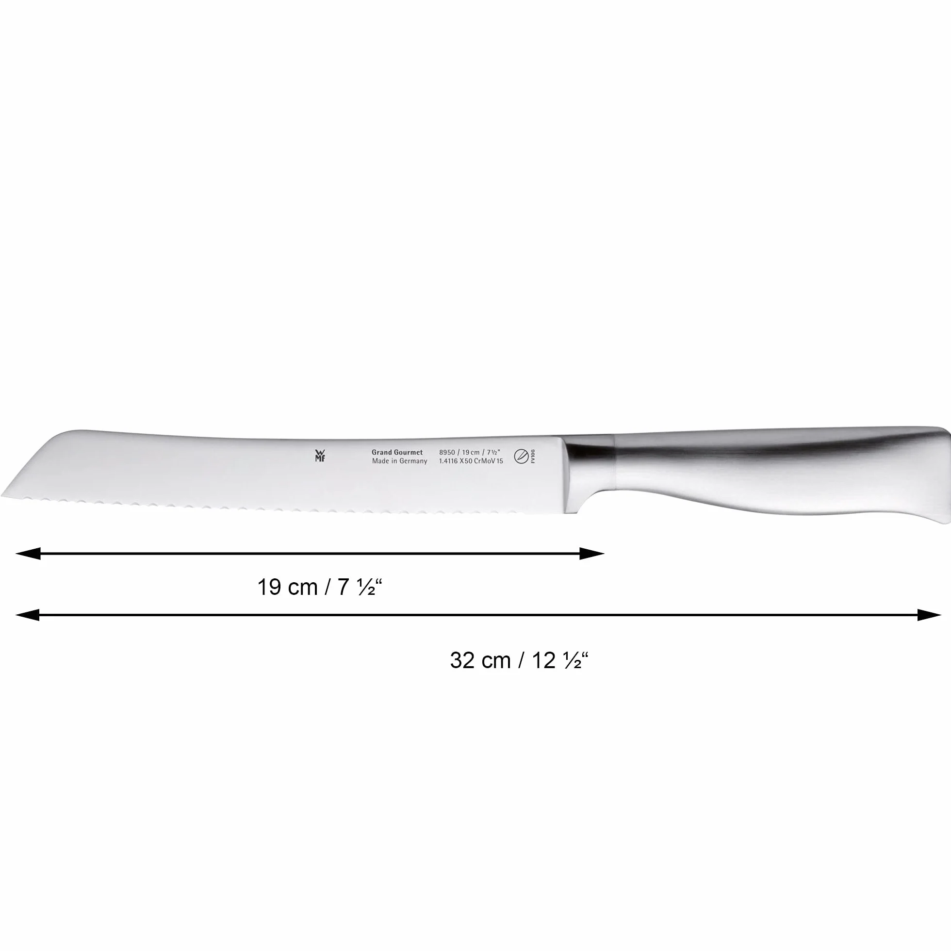 WMF Nóż do chleba 19 cm srebrny