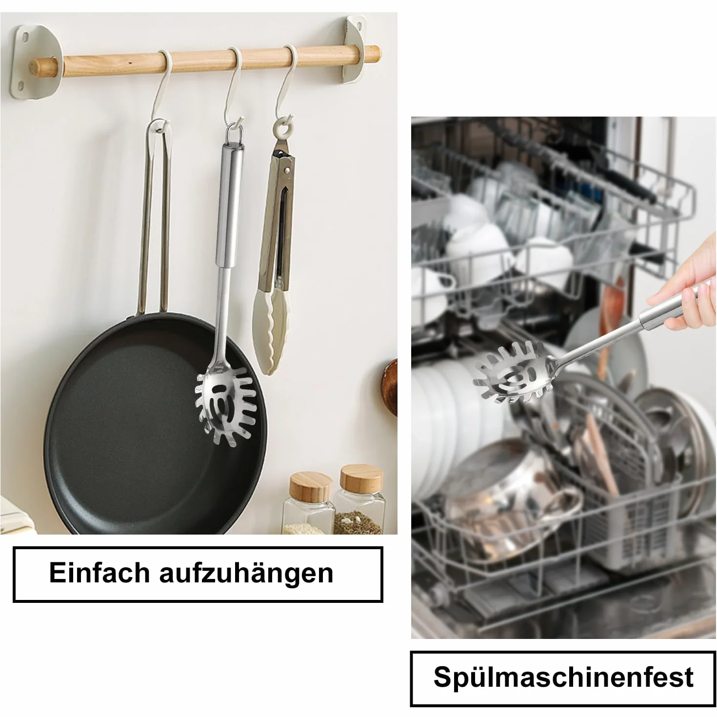 Szczypce do spaghetti ze stali nierdzewnej, profesjonalna łyżka do makaronu z ergonomicznym uchwytem