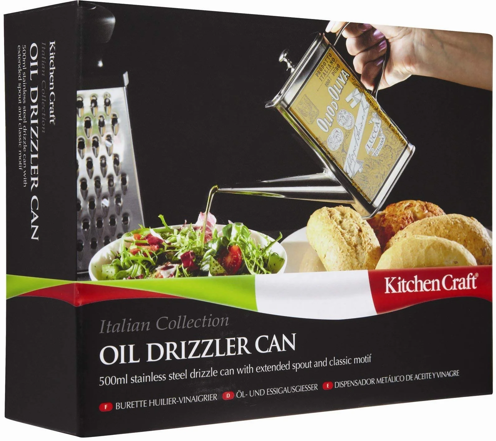 KitchenCraft World of Flavours Dozownik Oleju z Oliwek Stal Nierdzewna 500 ml