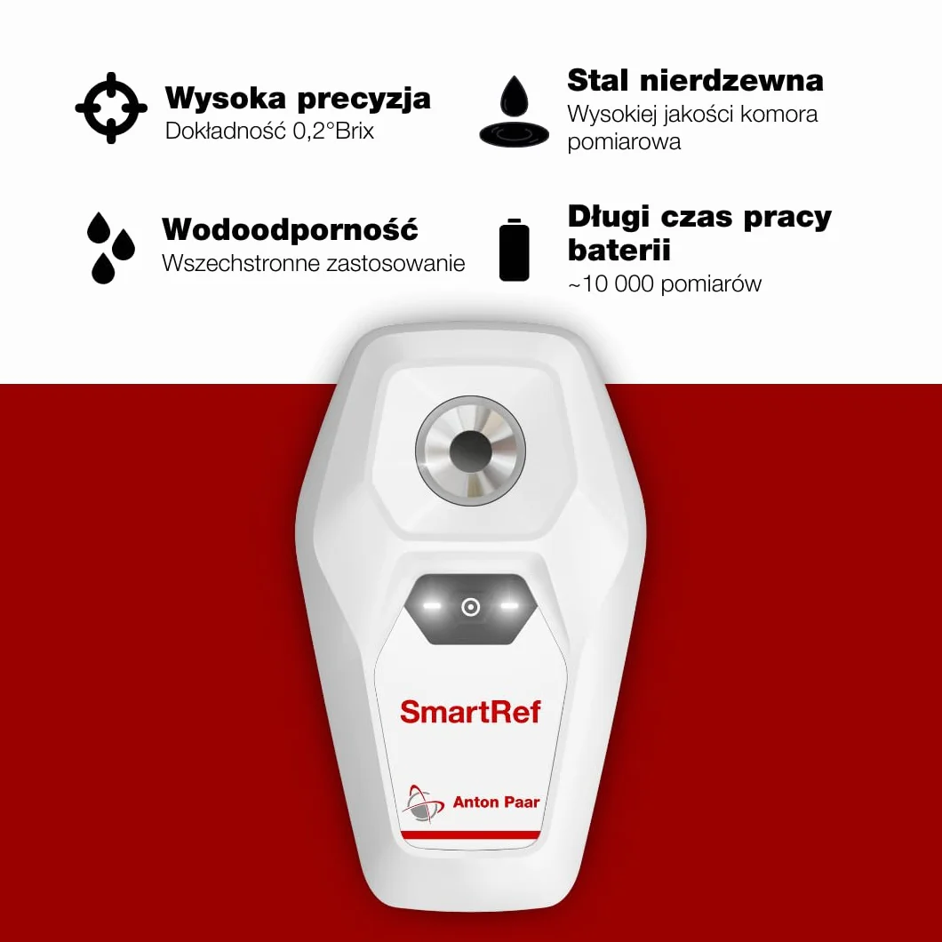Anton Paar SmartRef Refraktometr cyfrowy Brix Plato SG Babo Baumé KMW ppt