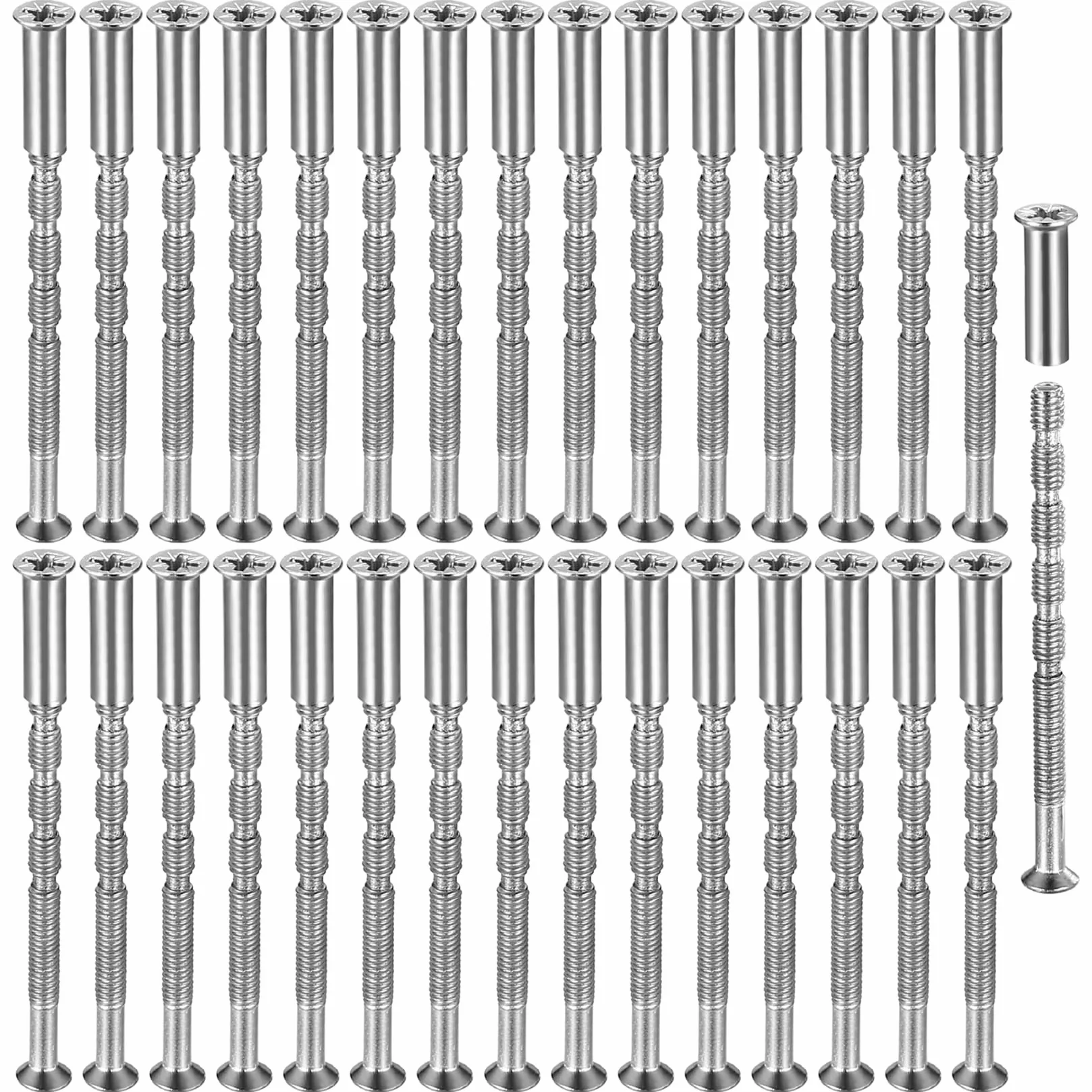30 Sztuk Śrub M3 do Skrzynek z Tulejami Łączącymi 60 mm x 16 mm - Śruby Łamliwe do Mocowania Klamek Drzwi