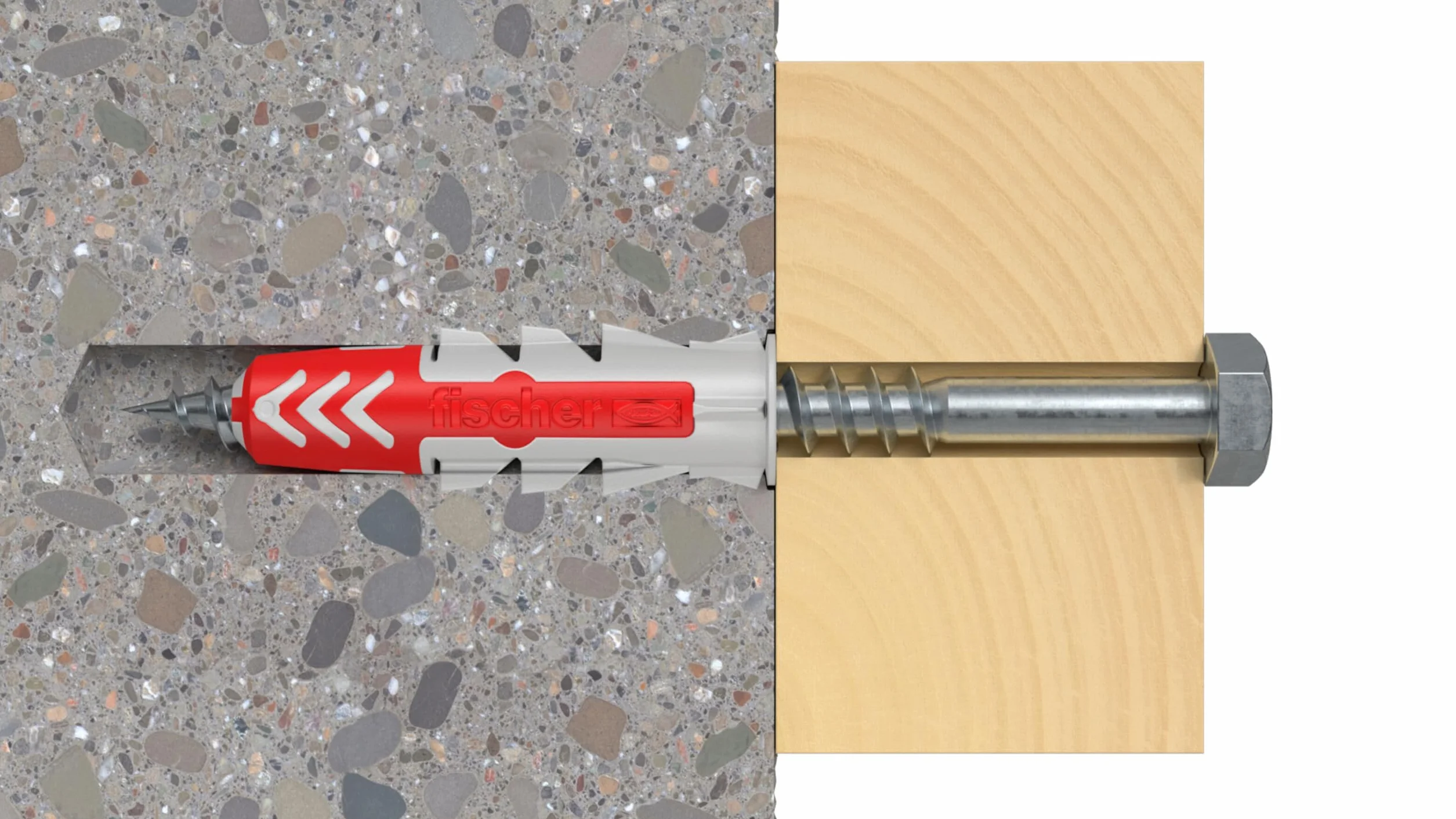 Fischer 537641 Duopower kołki, szare/czerwone, 8 x 40 mm, 100 sztuk