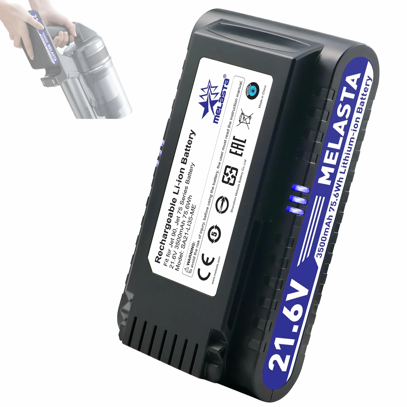 melasta Bateria VCA-SBT90 do Samsung JET75/JET90, 21,6 V 3500 mAh