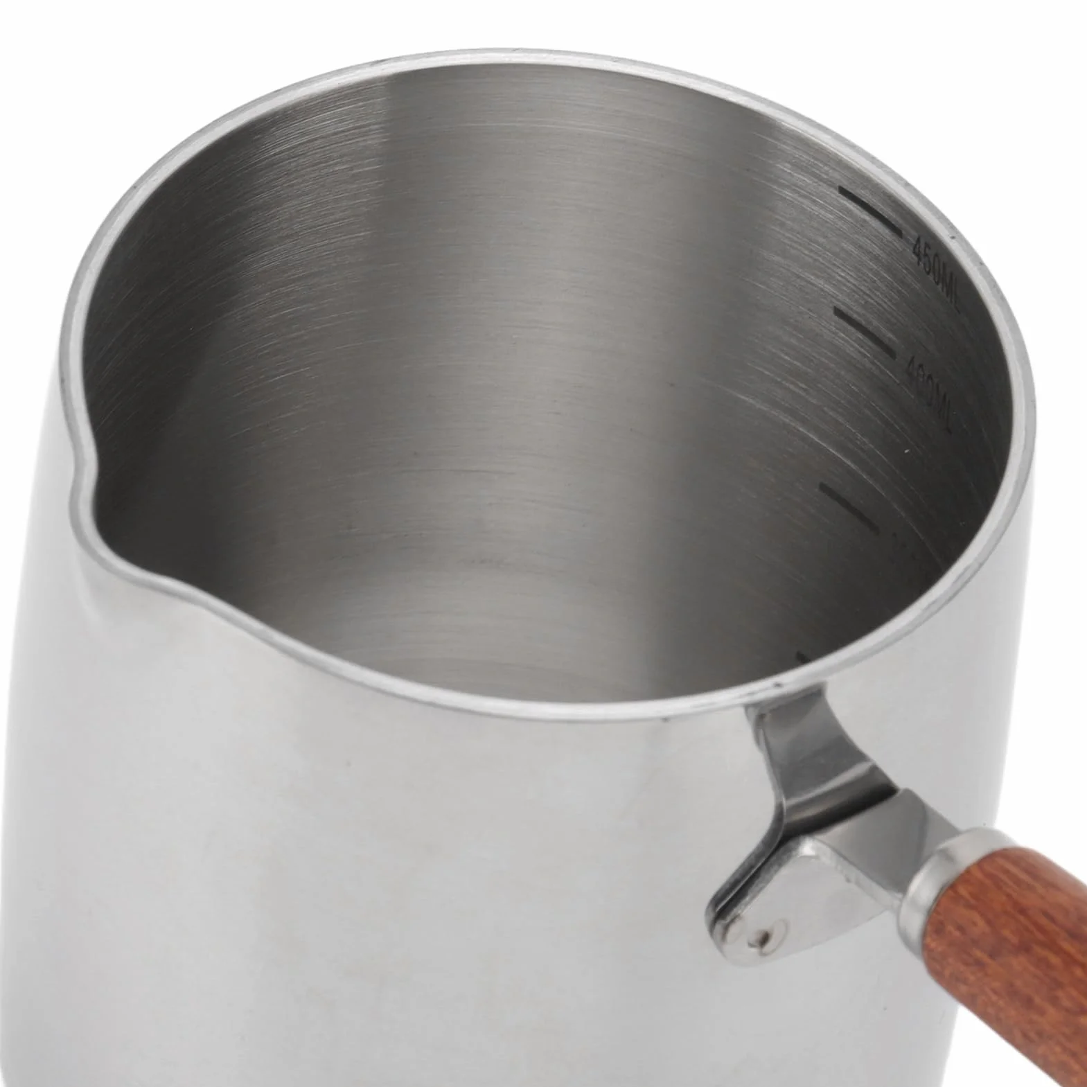 Mini Podgrzewacz do Masła ze Stali Nierdzewnej 450ML - Mała Patelnia do Sosu z Drewnianą Rączką