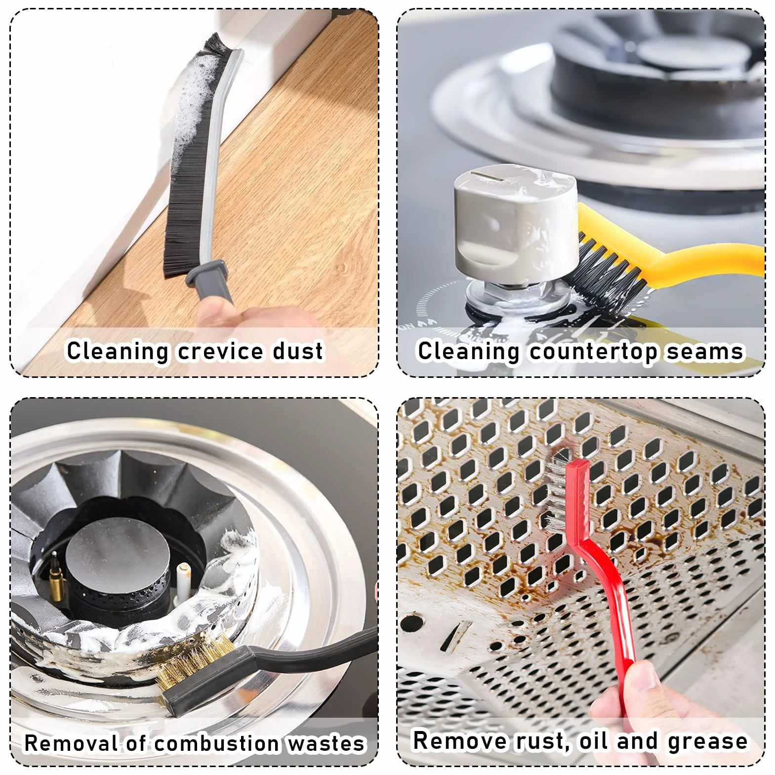 Crevice Cleaning Brush 7 sztuk, szczotka do czyszczenia fug, szczotka do szorowania, szczotka do czyszczenia szczelin, zestaw szczotek do głębokiego czyszczenia do kuchni, łazienki, okna