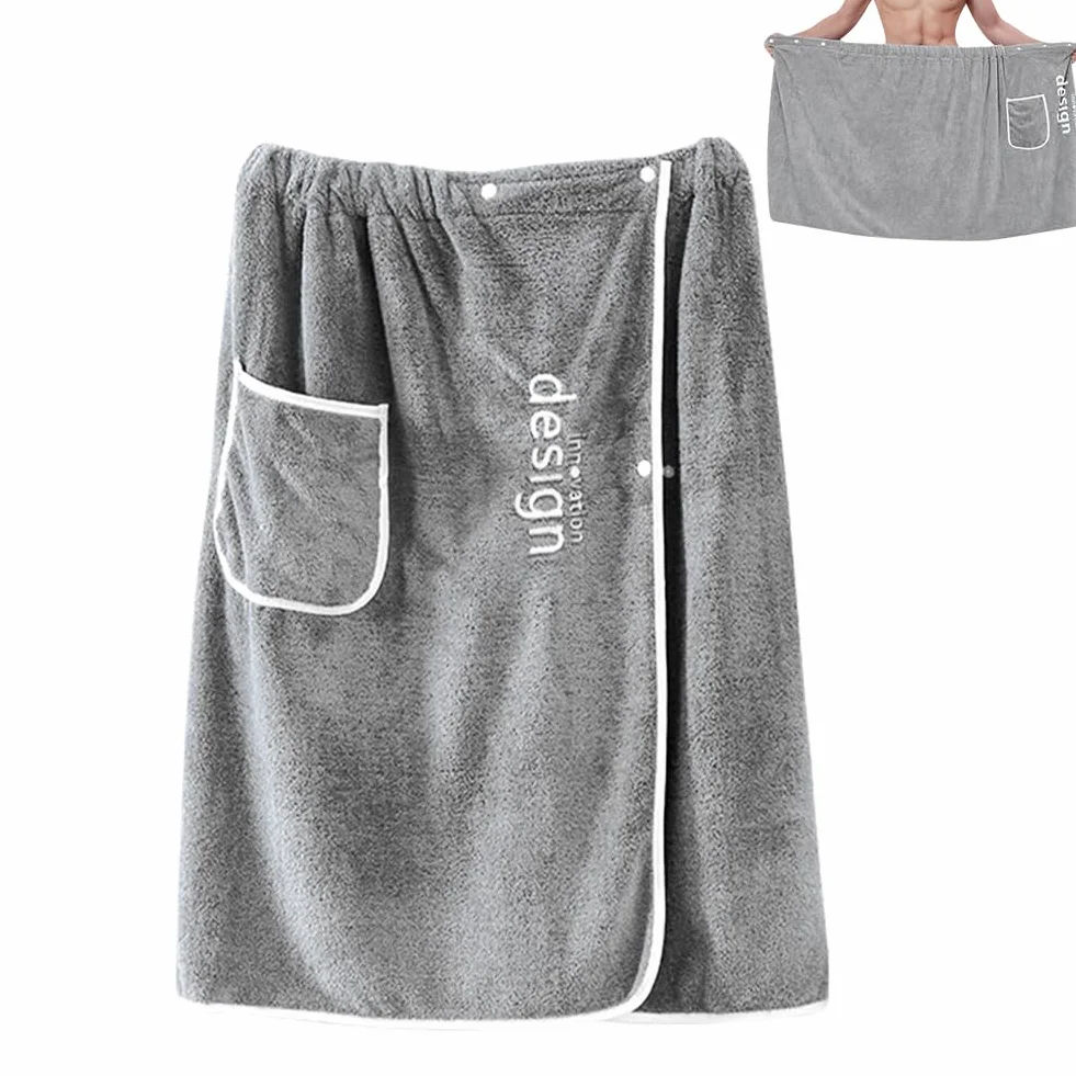 100% bawełna kilt do sauny dla mężczyzn, ręcznik do sauny, kilt do sauny dla mężczyzn z 4-stopniowym regulacyjnym zapięciem na guzik, do siłowni, prysznica, sauny, spa i plaży, średnia