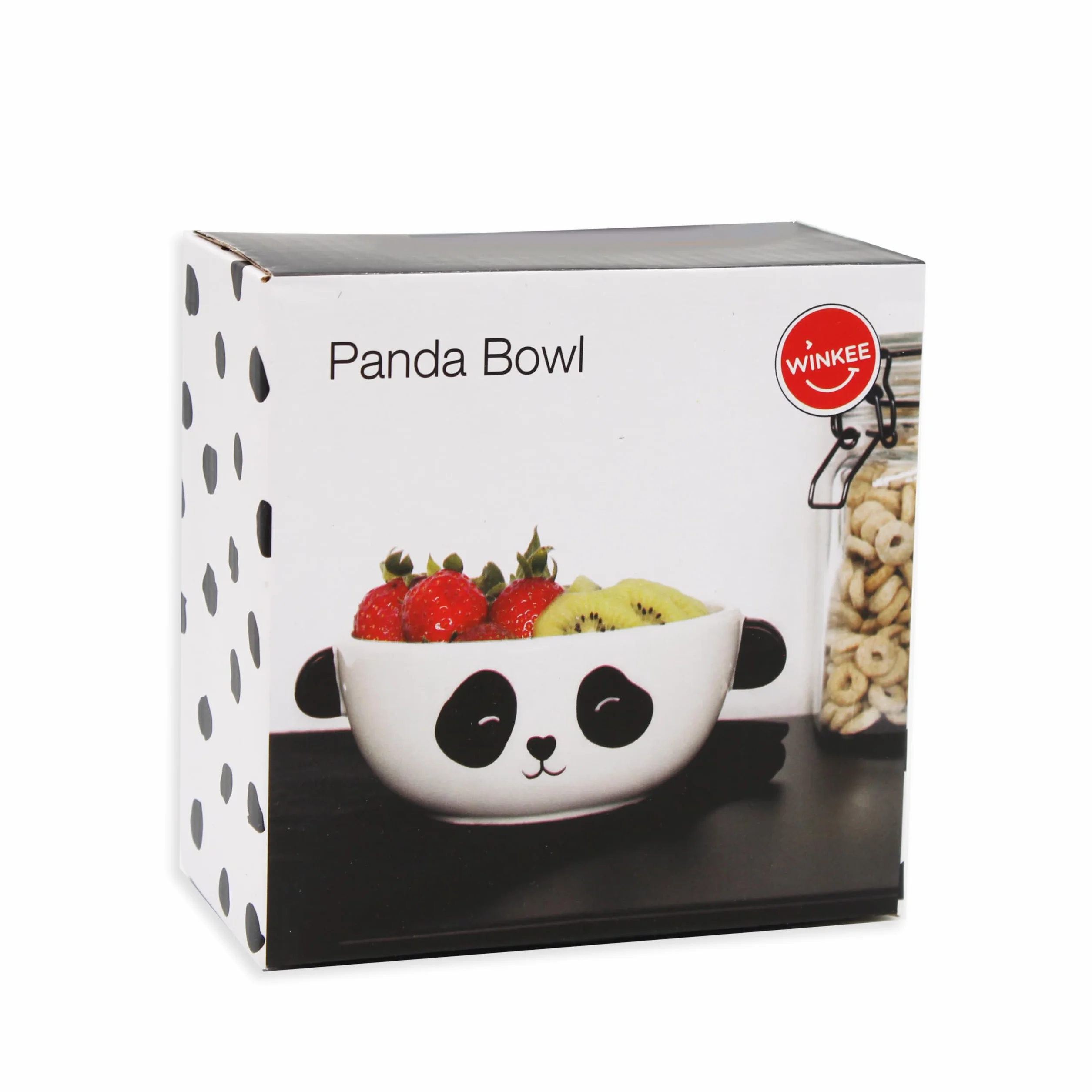 Winkee - Panda miska na musli | słodka mała miska z ceramiki z uszkami pandy | misa z kamionki o słodkim wyglądzie pandy | prezent na urodziny, rozpoczęcie szkoły, Boże Narodzenie, Walentynki