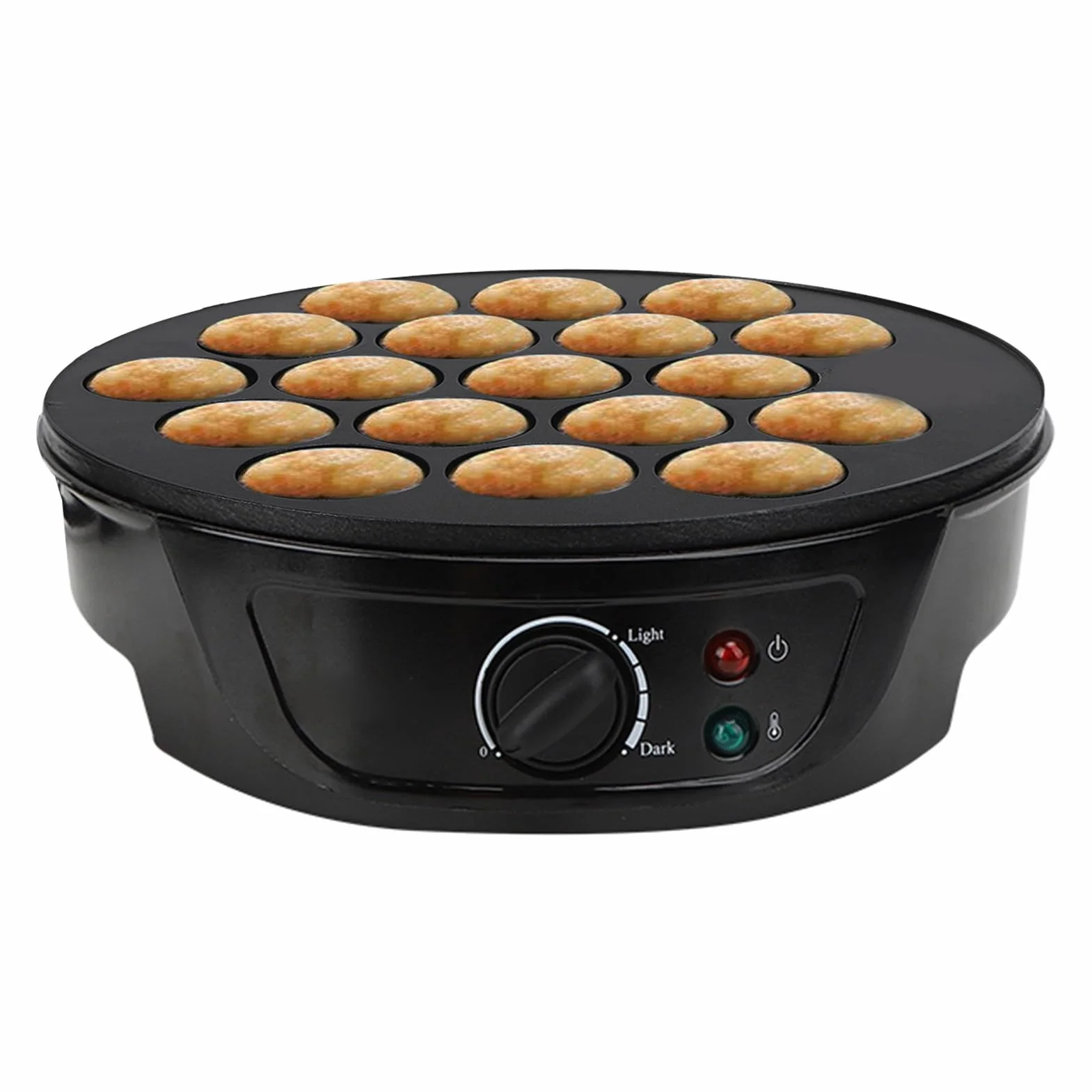 Elektryczna Maszyna Takoyaki 18 Okrągłych Foremek, Powłoka Nieprzywierająca, 750 W, Otwór 4 Cm