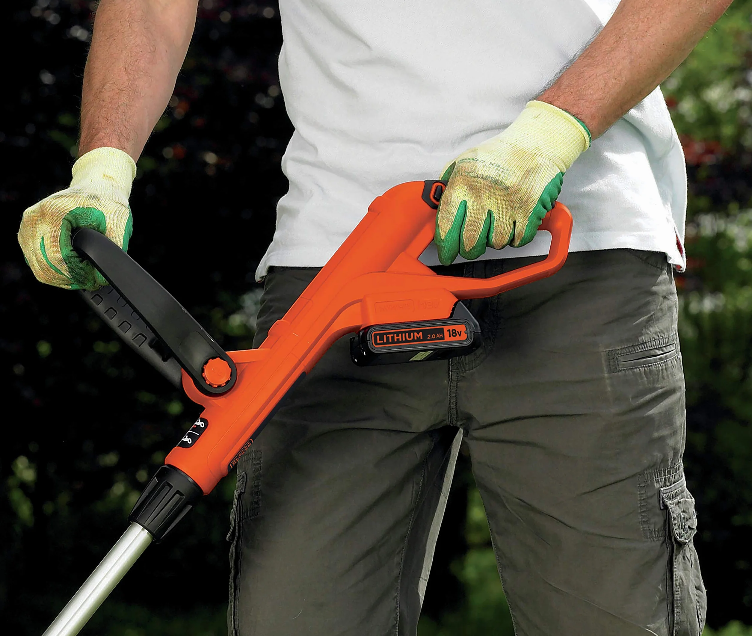 BLACK+DECKER GLC1823L20 podkaszarka do trawy z akumulatorem i ładowarką (akumulator litowo-jonowy 18 V, 2,0 Ah, szerokość cięcia 23 cm, uchwyt dwuuchwytowy, E-Drive, uchwyt teleskopowy)