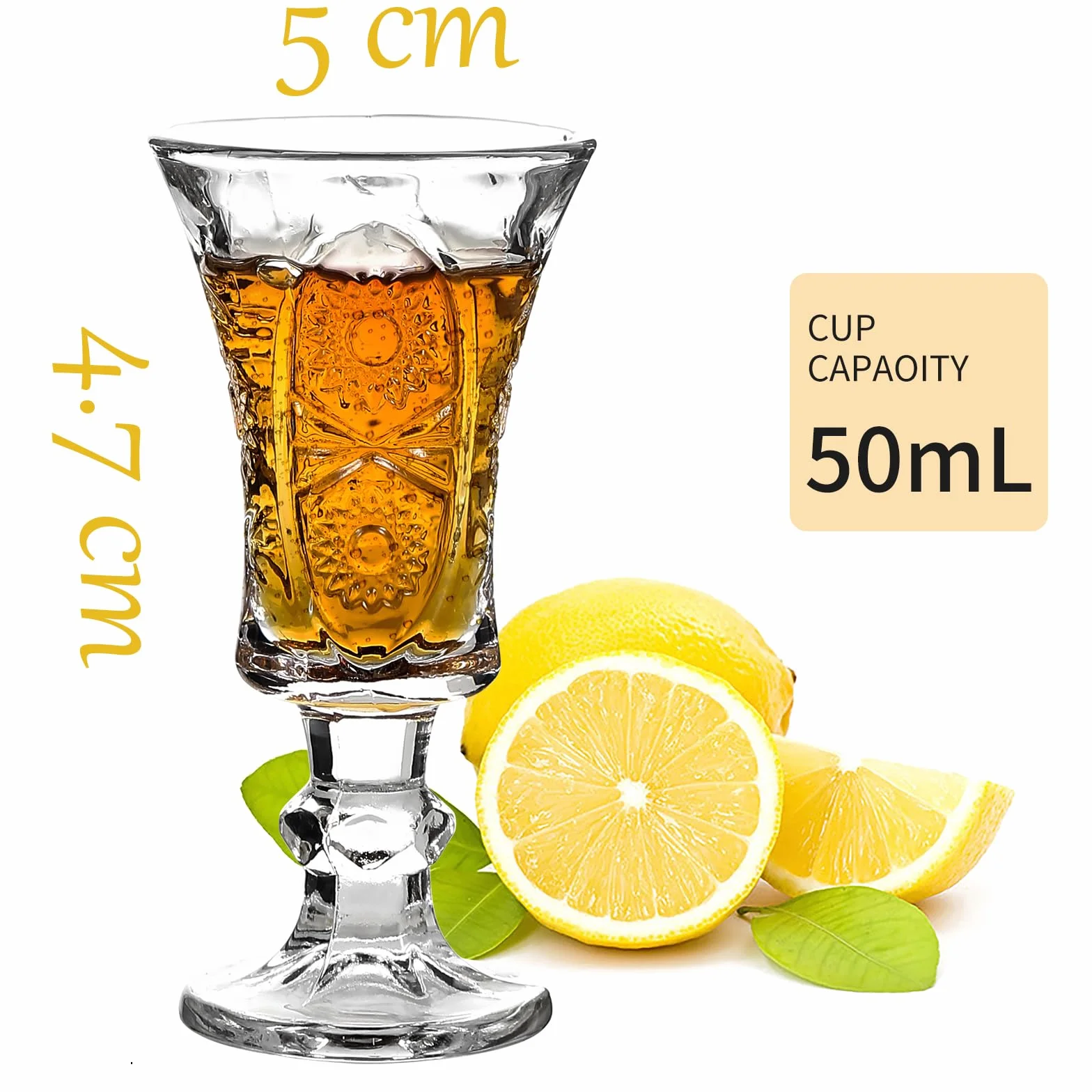 Kieliszki portowe z łodygą, kieliszki do sherry | zestaw kieliszków do shotów | kieliszki do limoncello 37 ml (6)