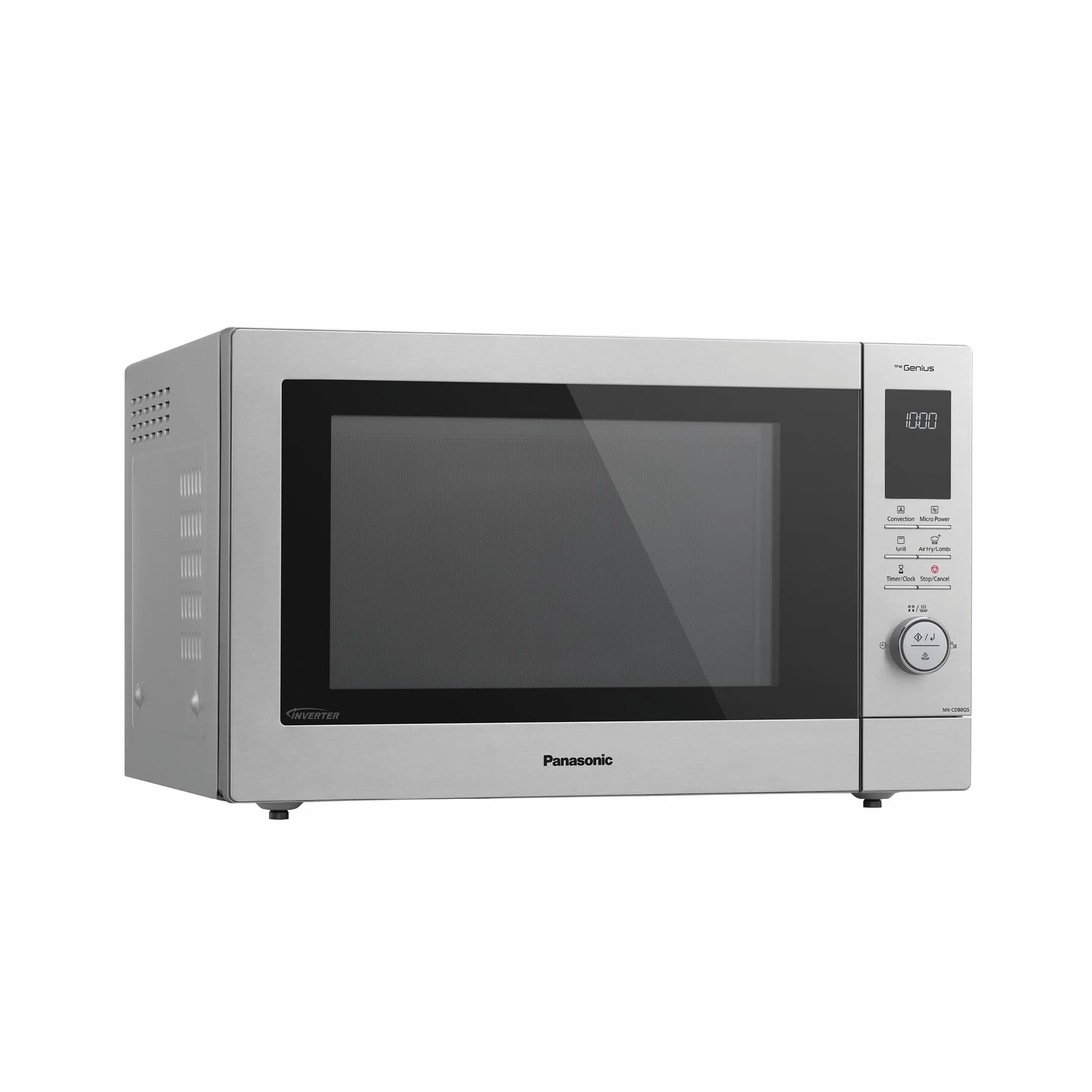 Panasonic NN-CD88QSEPG 34L Air Fryer kuchenka mikrofalowa kombi z grillem kwarcowym, 1000 W, automatyczne rozmrażanie, czujnik Genius, stal nierdzewna, srebrna
